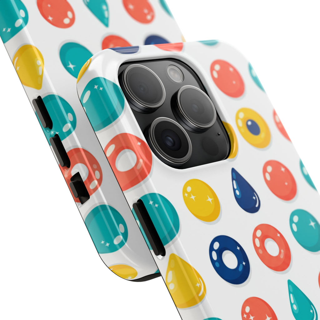 Colorful Candy Dot Tough Phone Case — Bright Retro Polka Drop Design