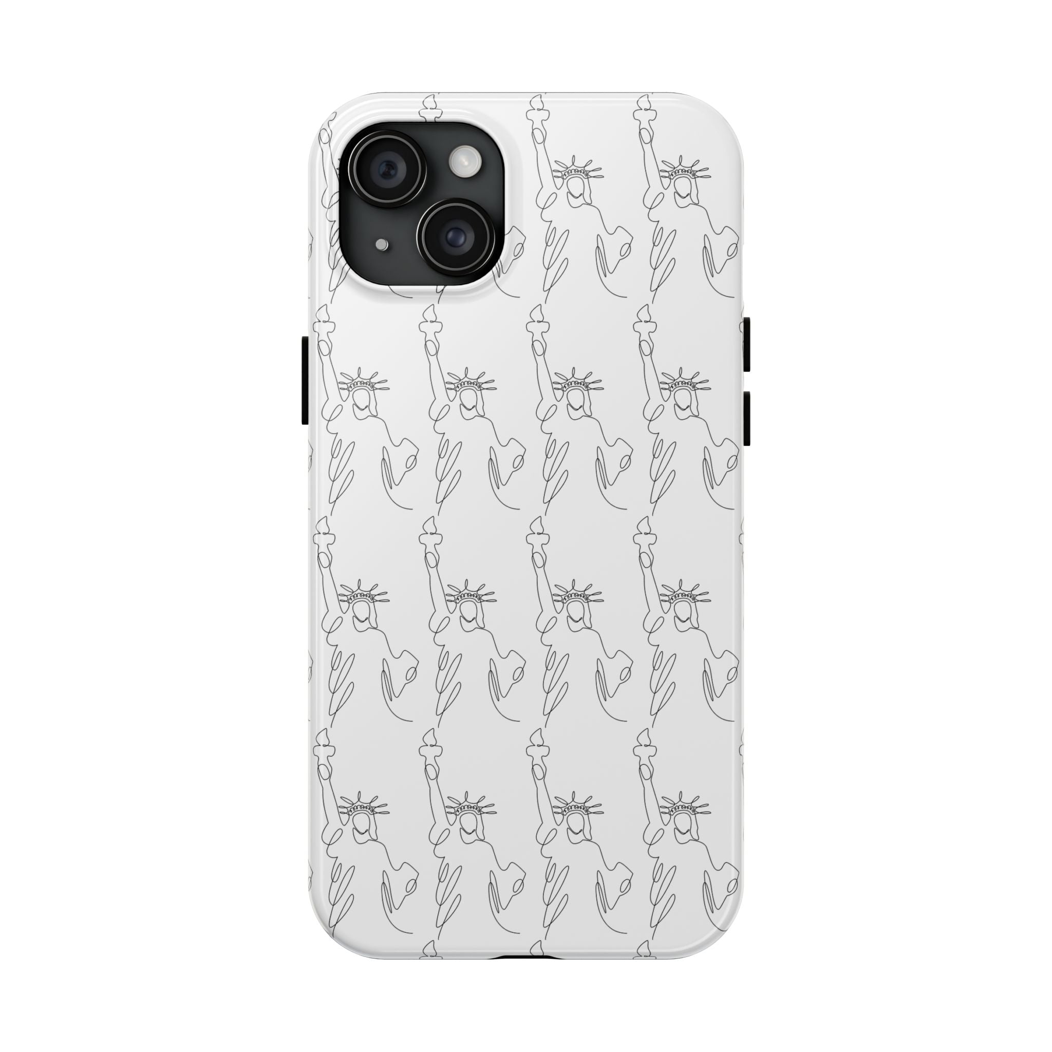 Statue of Liberty Sketch Tough Phone Case — Minimal Patriotic iPhone Cover