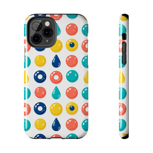 Colorful Candy Dot Tough Phone Case — Bright Retro Polka Drop Design