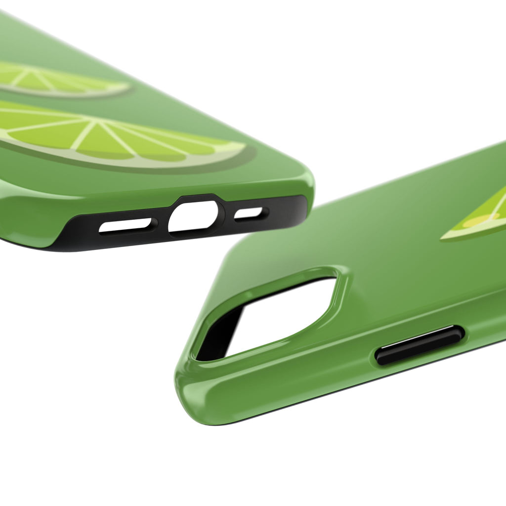 Lime Slice Tough Phone Case — Bright Green Citrus Protective Cover