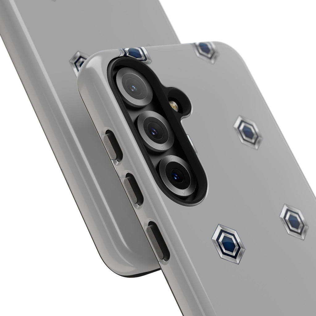 Tough Phone Case — Minimal Hex Rivet Armor (Gray)