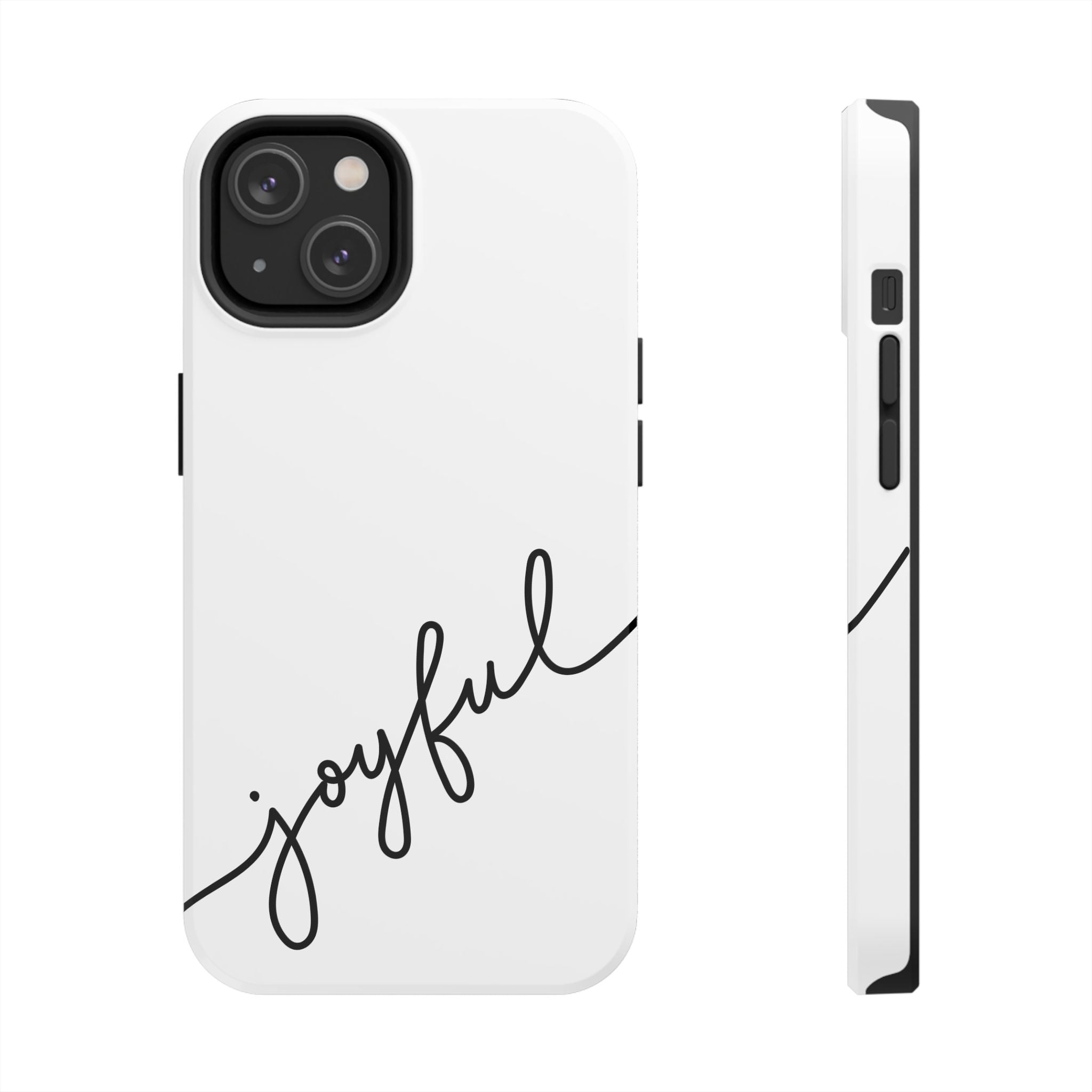 Joyful Tough Phone Case — Minimal Script Protective Phone Cover