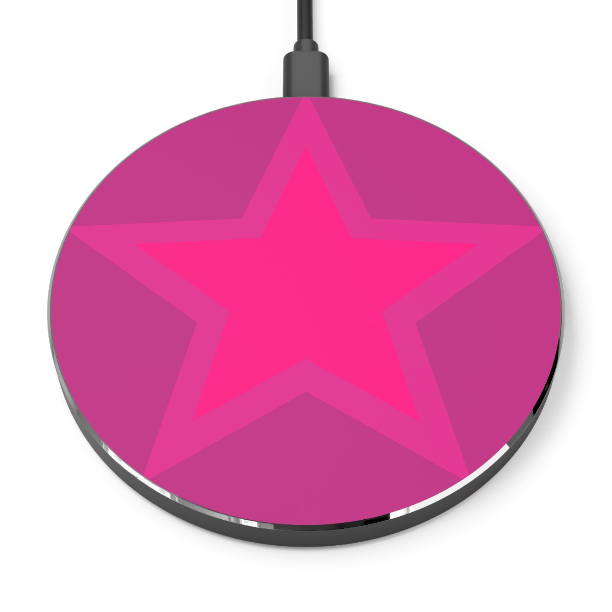 Wireless Charger — Minimal Pink Star Qi Pad