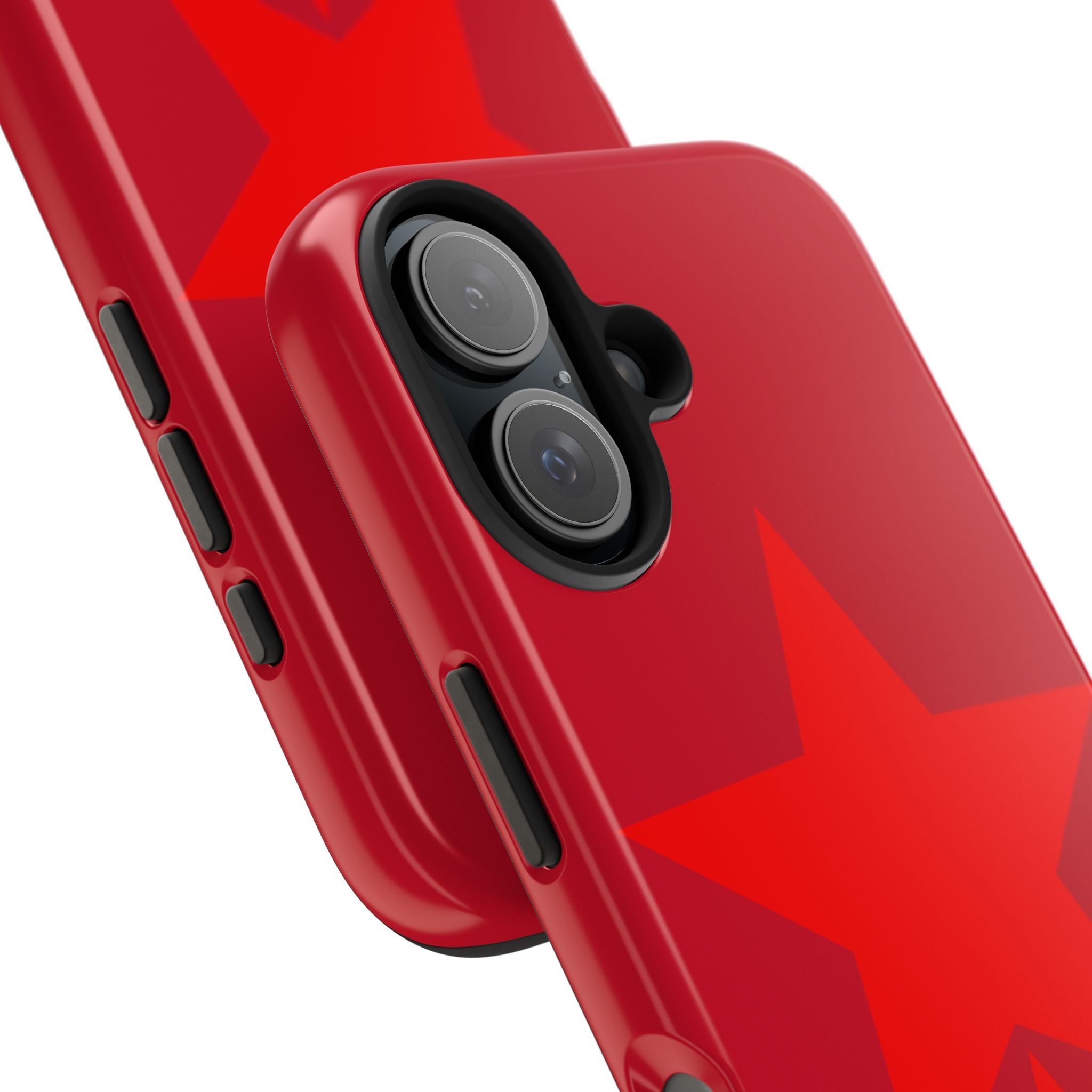 Red Star Tough Phone Case — Dual-Star Protective iPhone Cover
