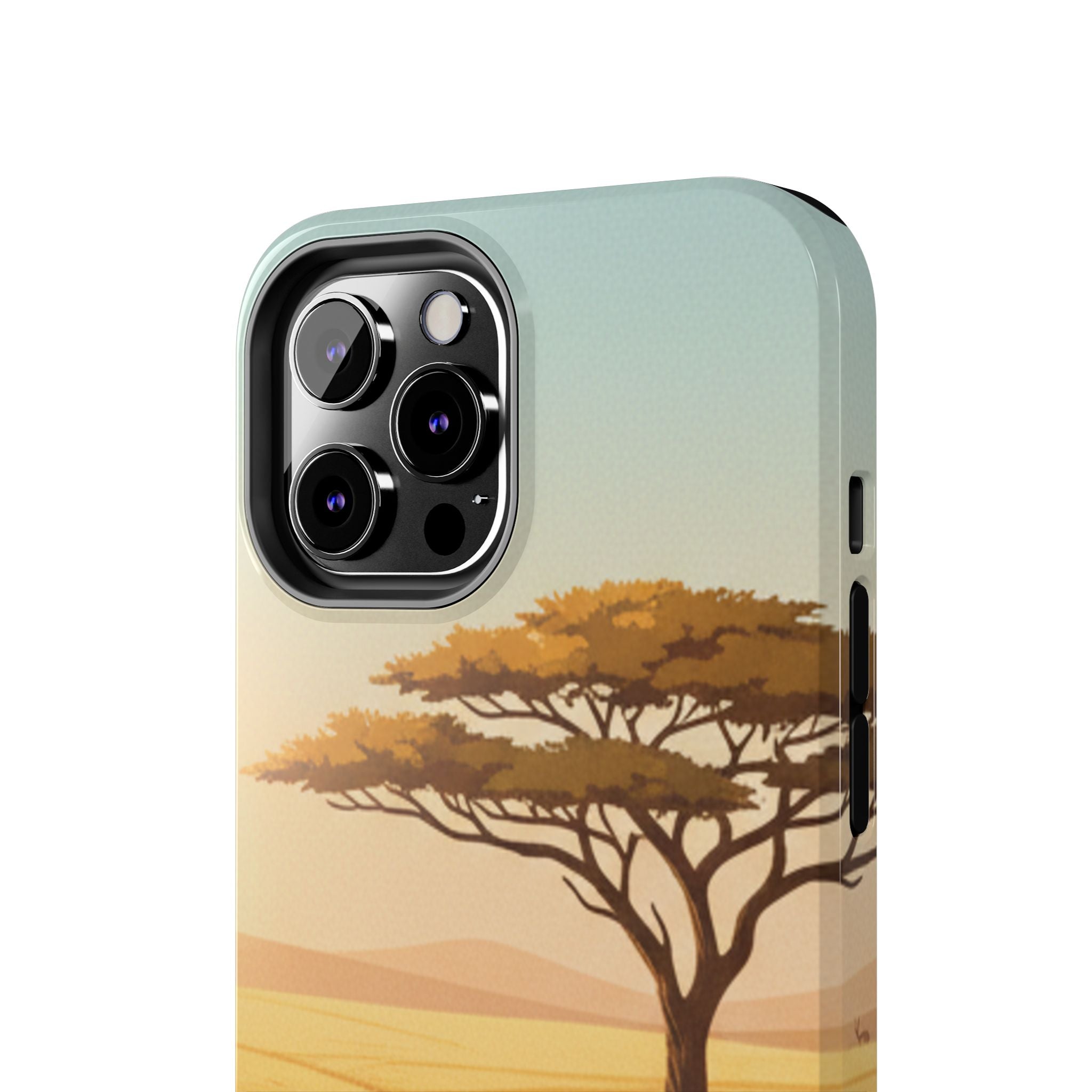 Safari Sunset Tough Phone Case — African Savanna Tree Design