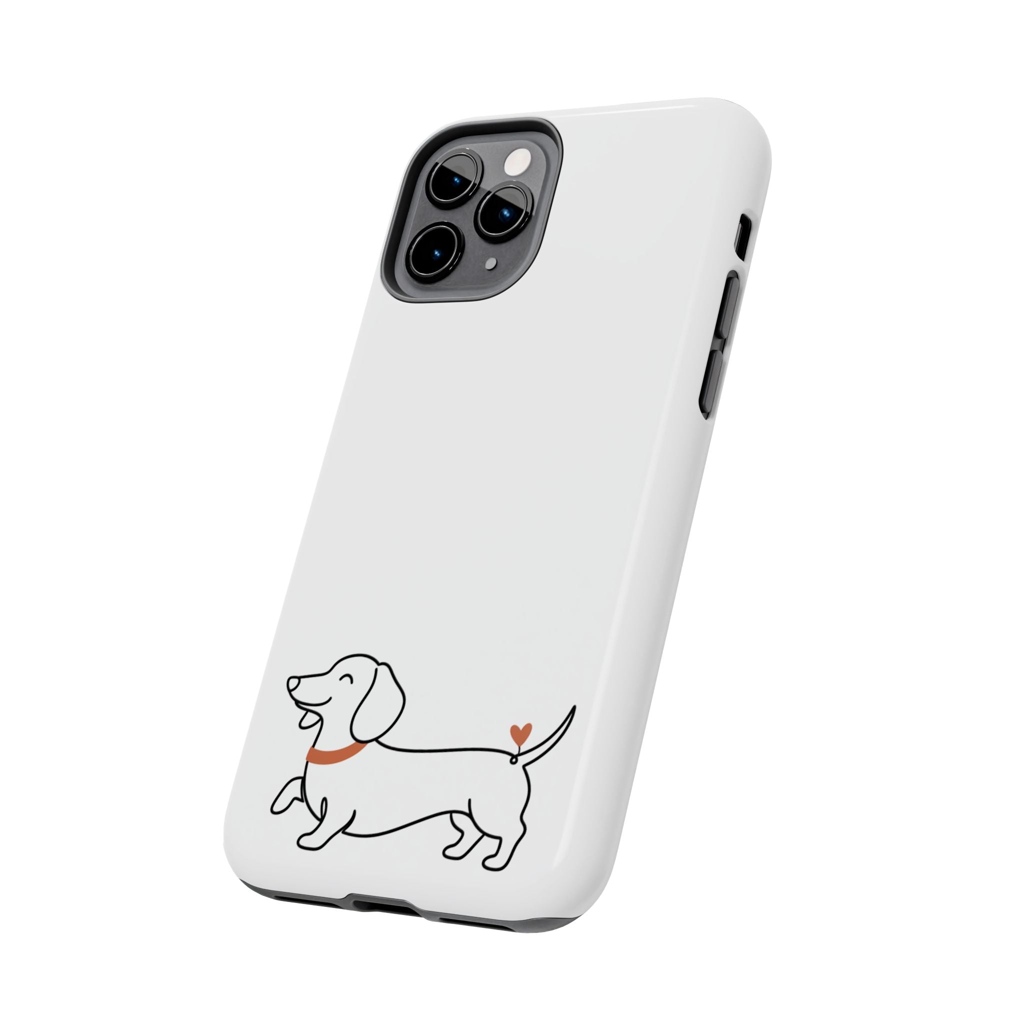Dachshund Heart Tough Phone Case – Cute Wiener Dog Protective Phone Cover