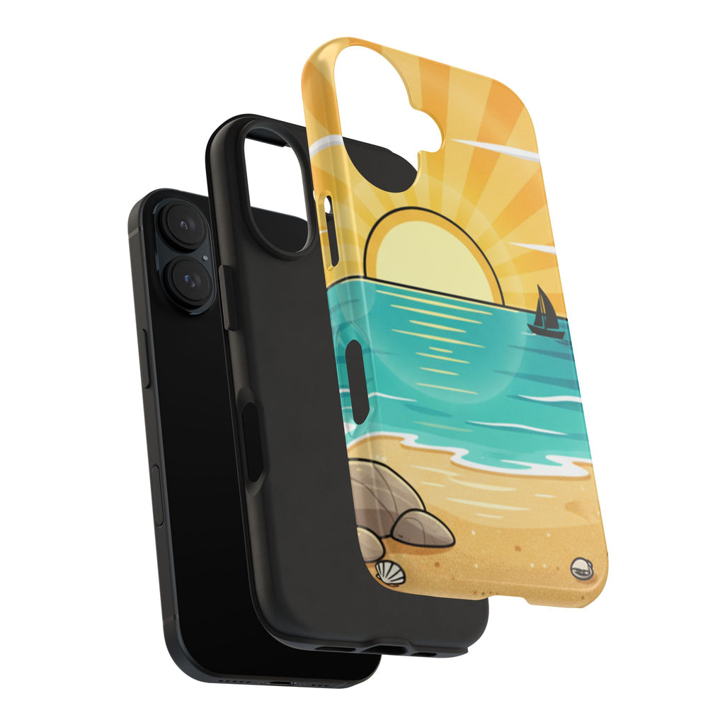 Tough Phone Case — Sunset Beach Sailboat Design