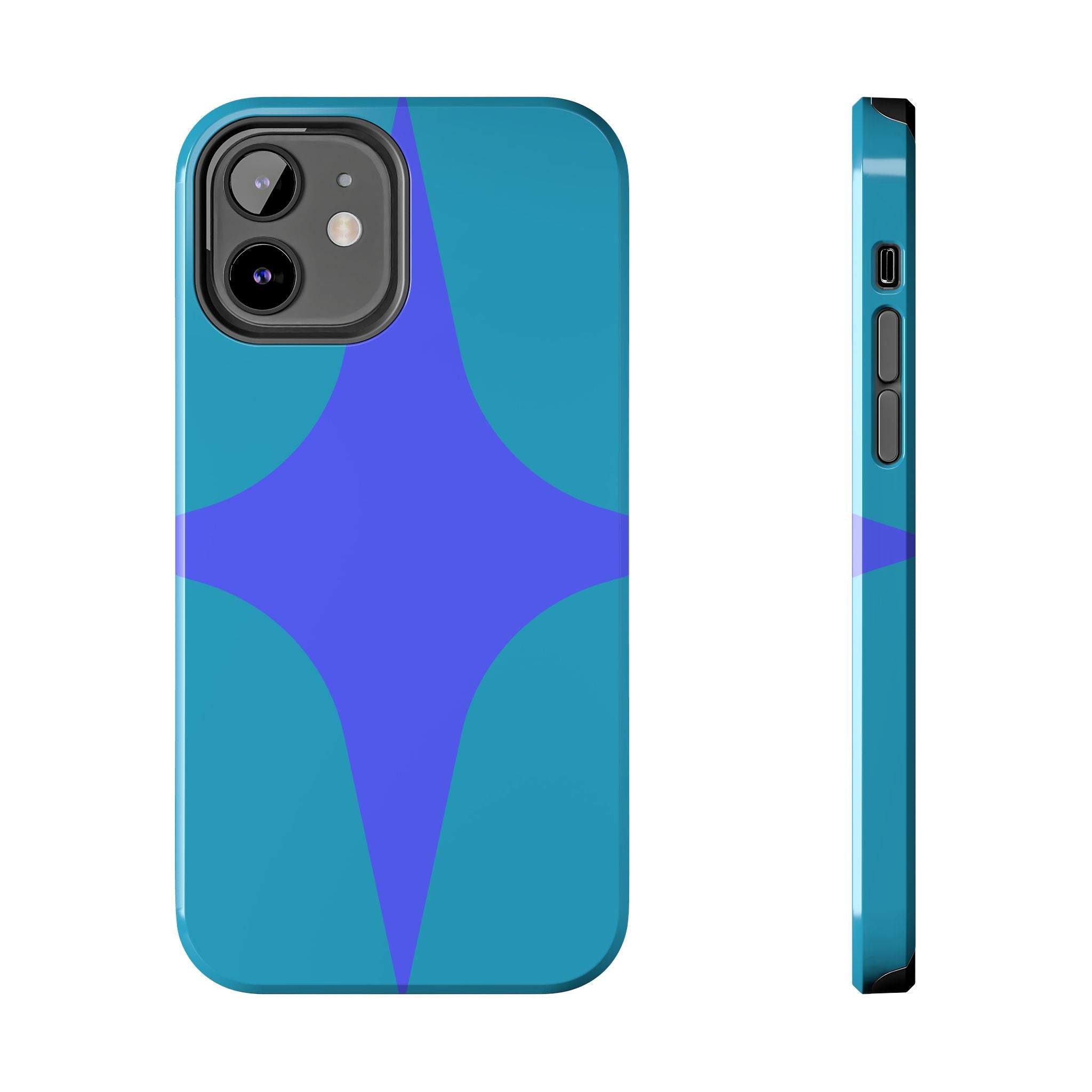 Teal & Indigo Starburst Tough Phone Case — Durable Protective Phone Case