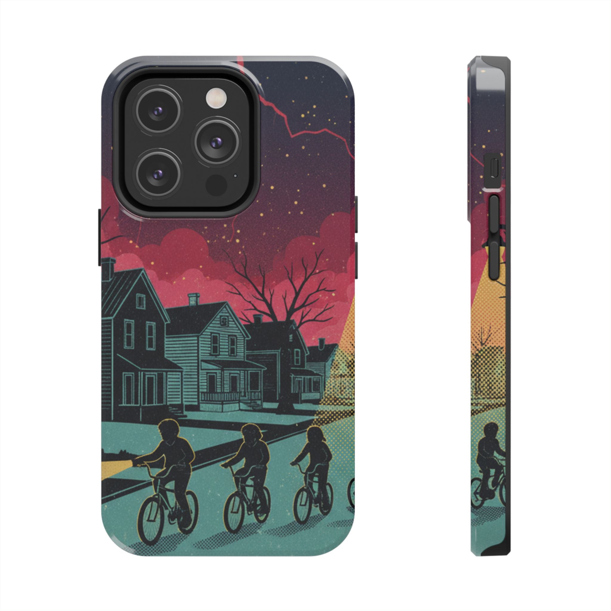 Tough Phone Case — Nostalgic Night Bike Ride Sky Design