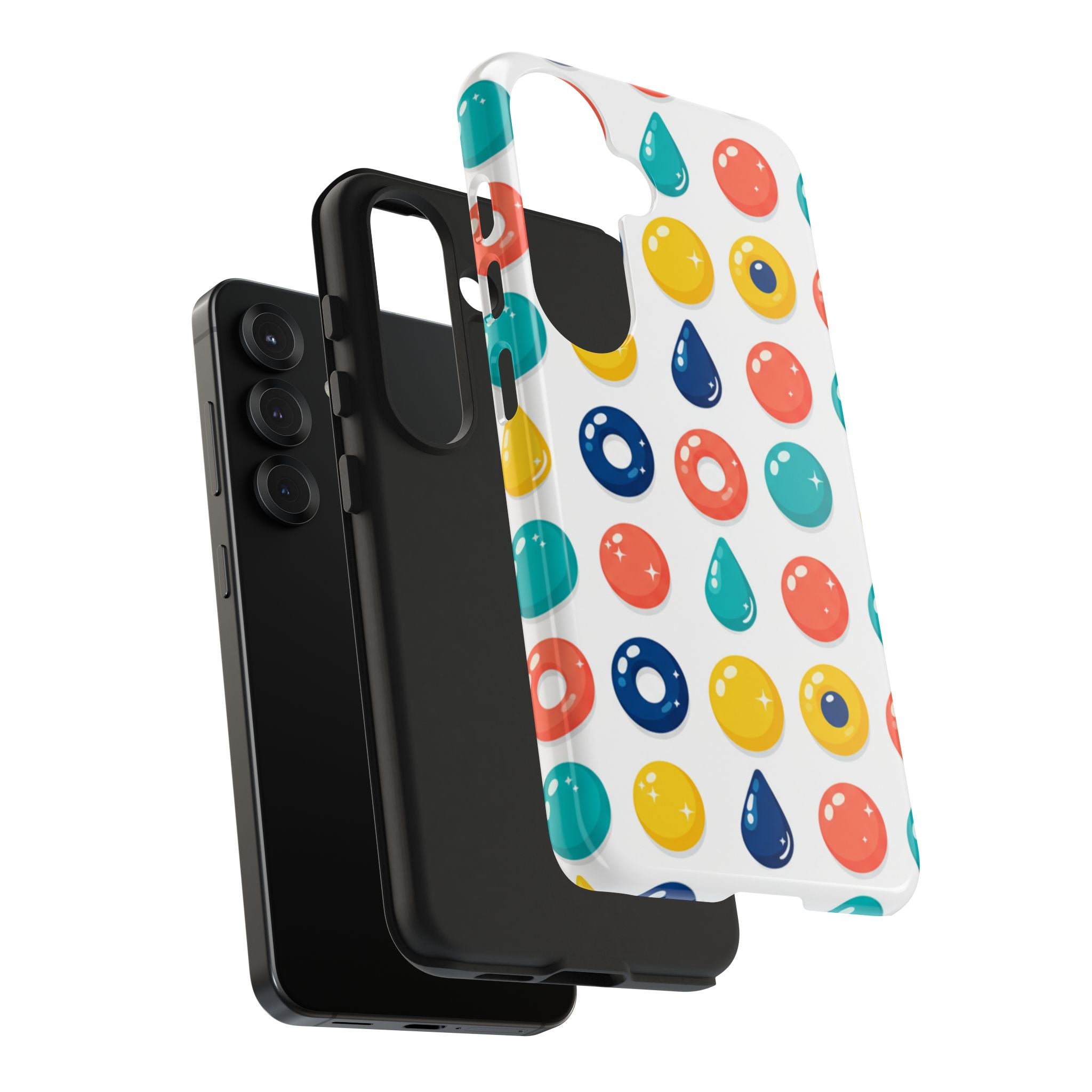 Colorful Candy Dot Tough Phone Case — Bright Retro Polka Drop Design