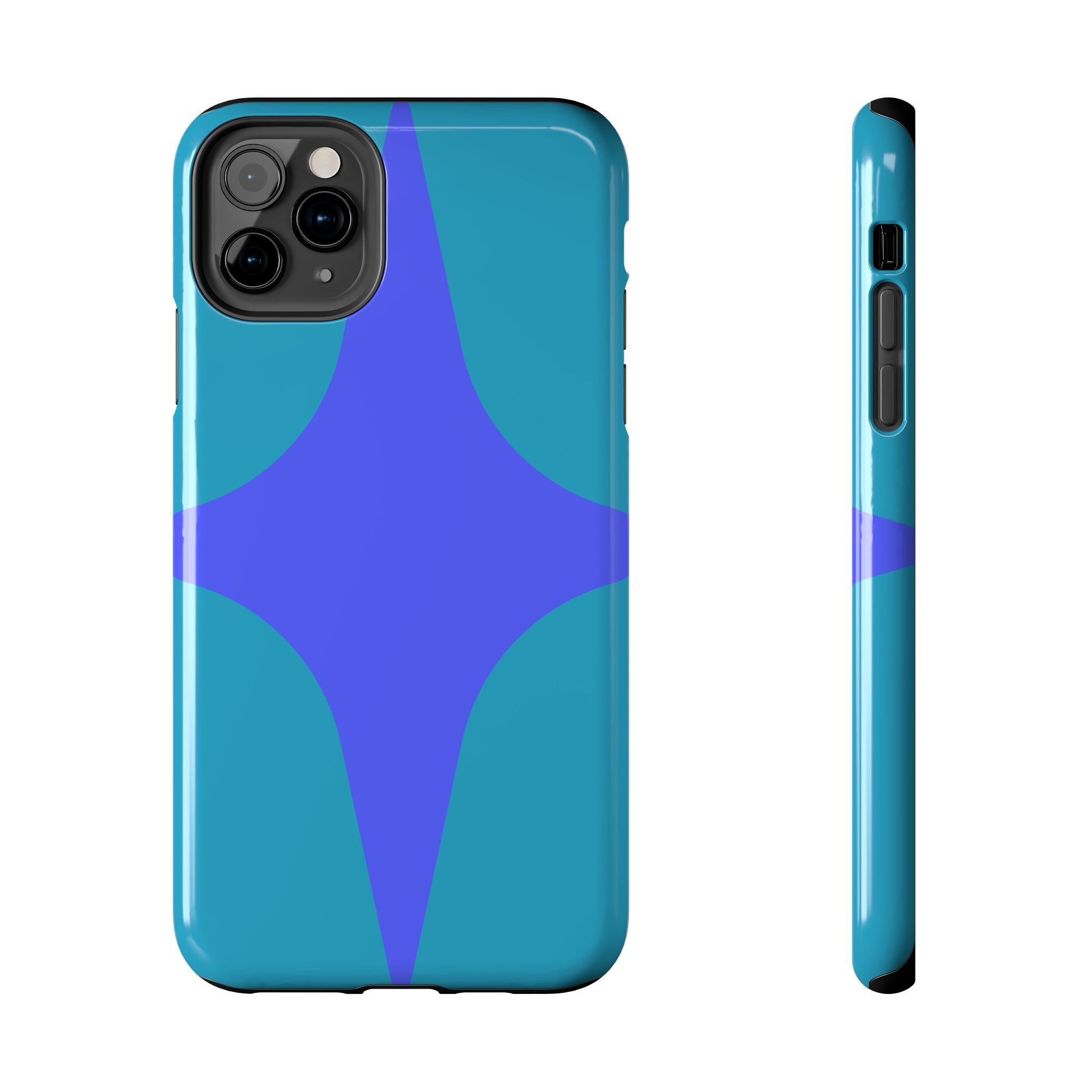 Teal & Indigo Starburst Tough Phone Case — Durable Protective Phone Case