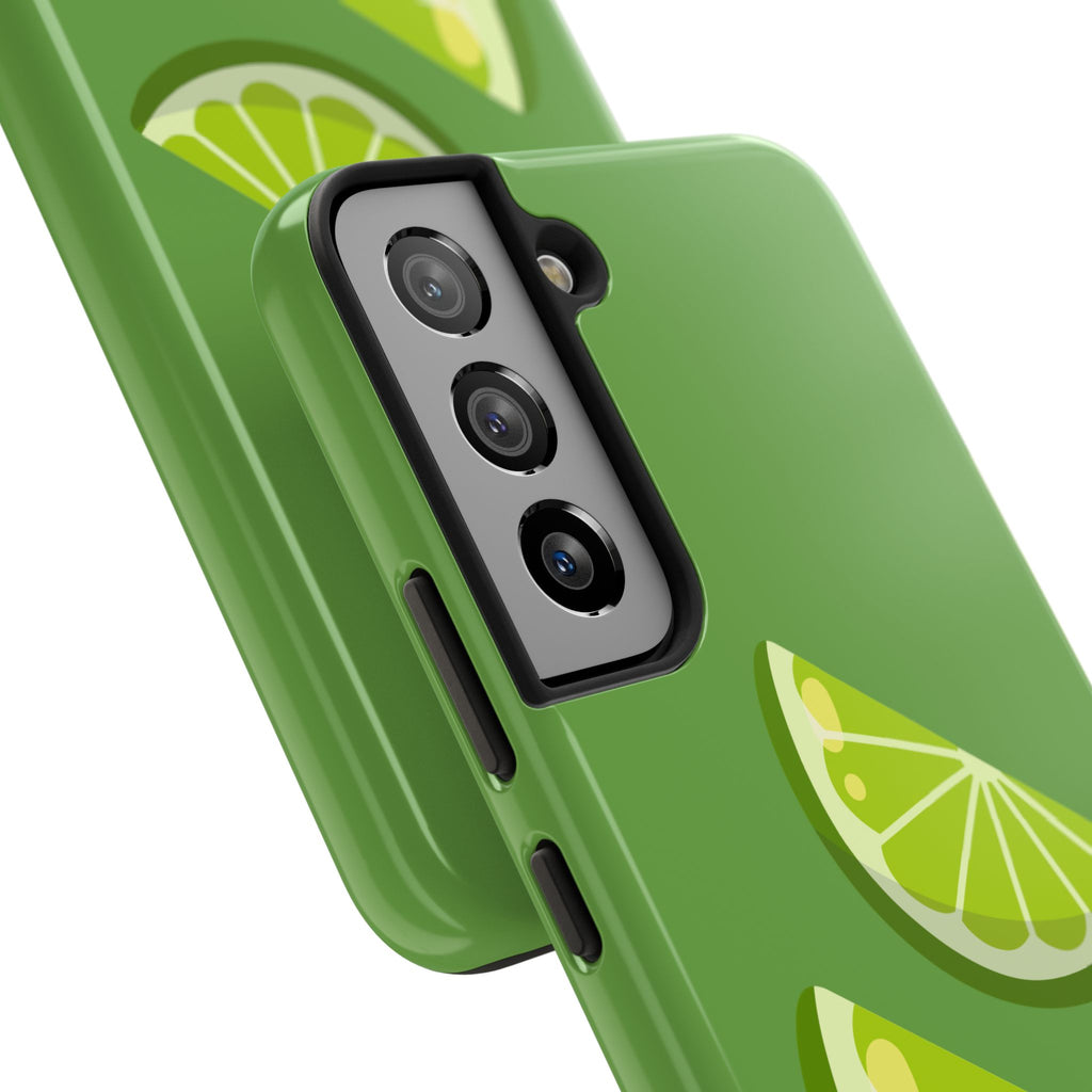 Lime Slice Tough Phone Case — Bright Green Citrus Protective Cover