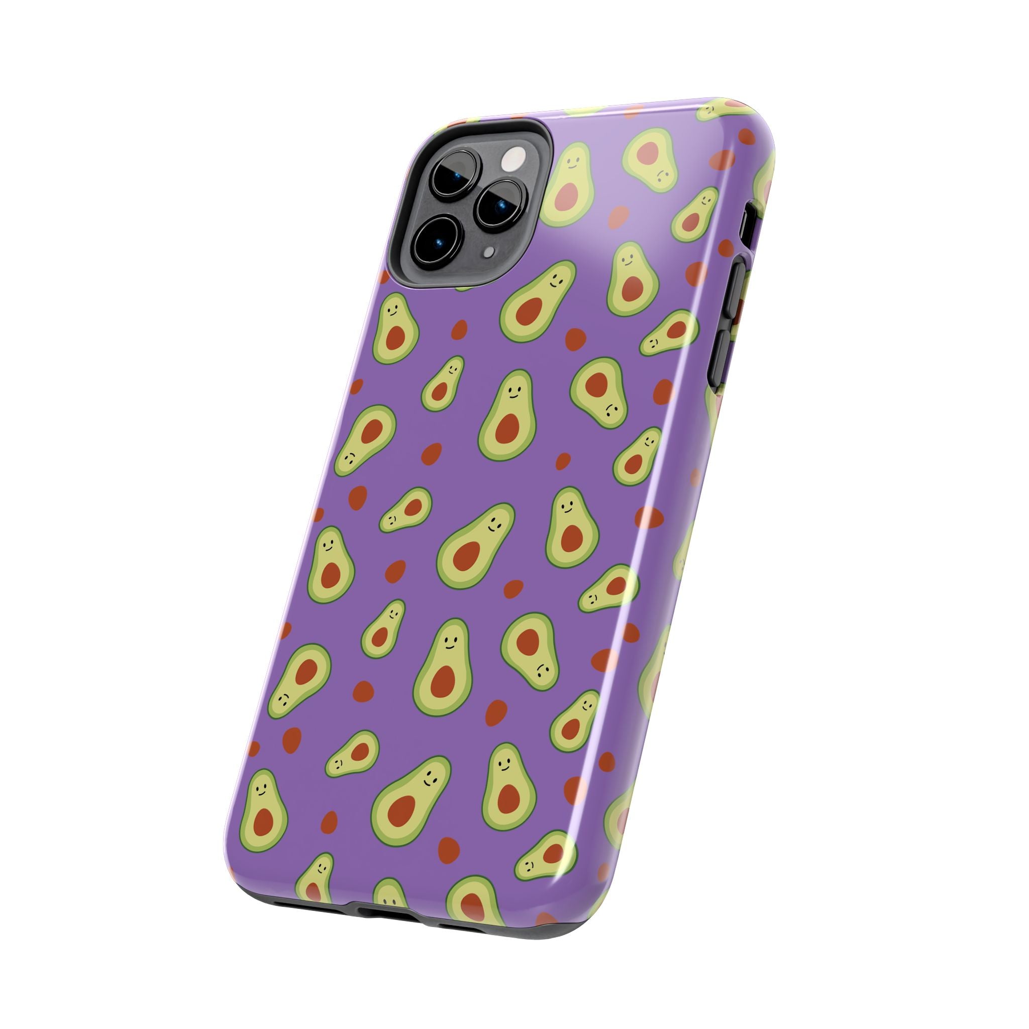 Avocado Pattern Tough Phone Case — Cute Purple Avocado Phone Cover