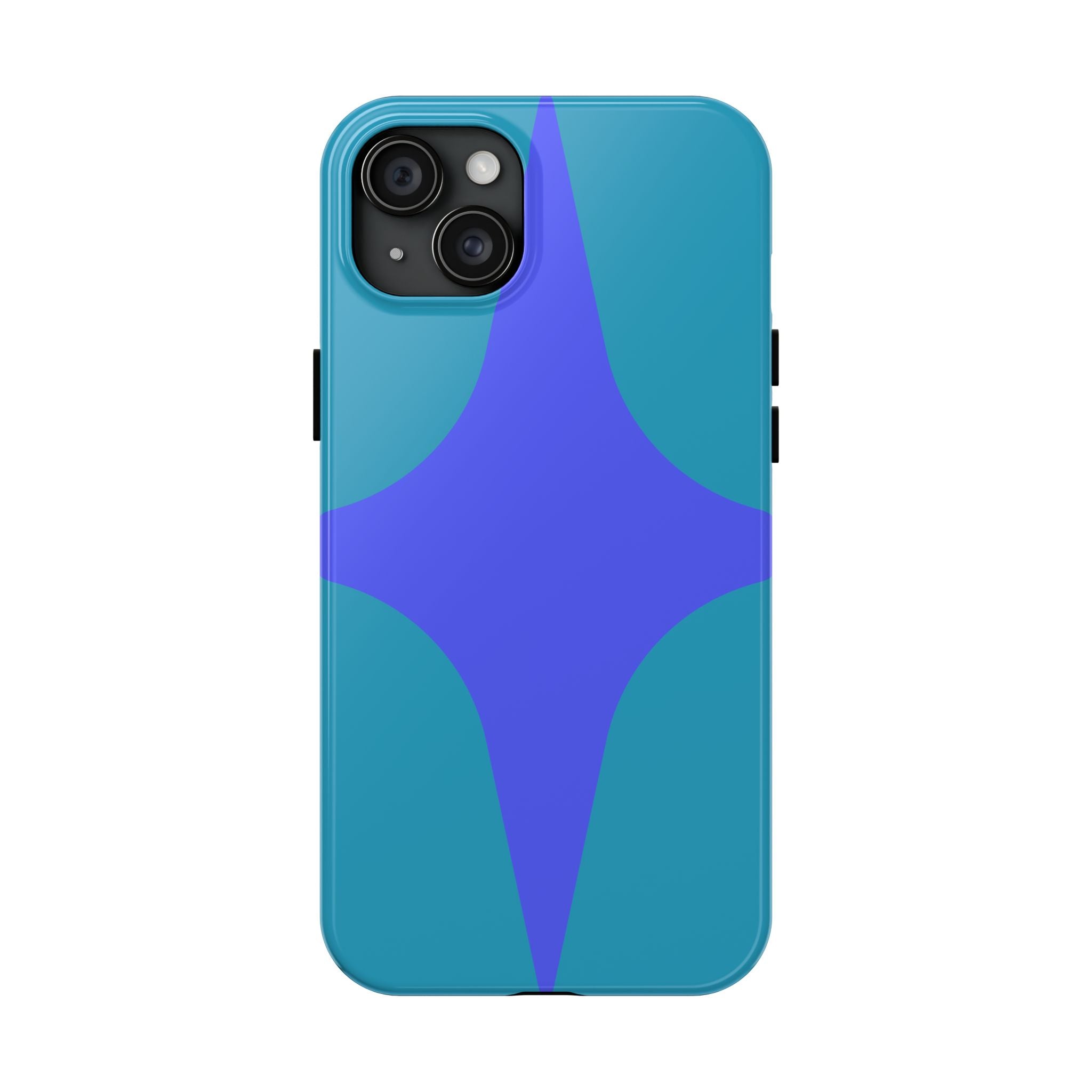 Teal & Indigo Starburst Tough Phone Case — Durable Protective Phone Case