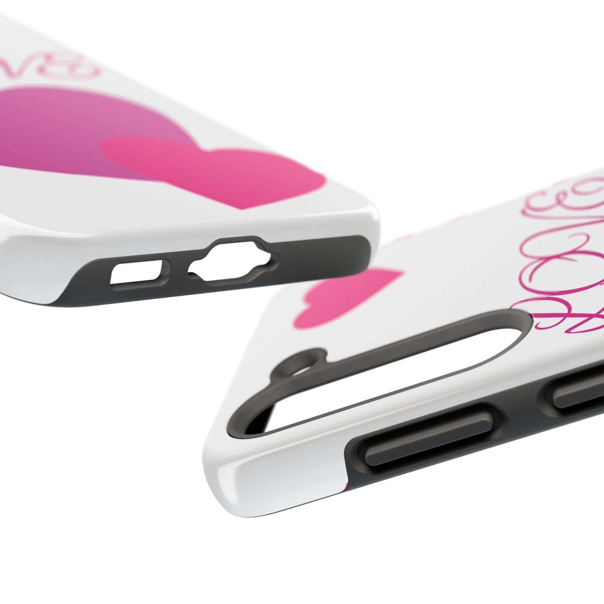 Love Heart Tough Phone Case — Pink Hearts Protective Phone Cover