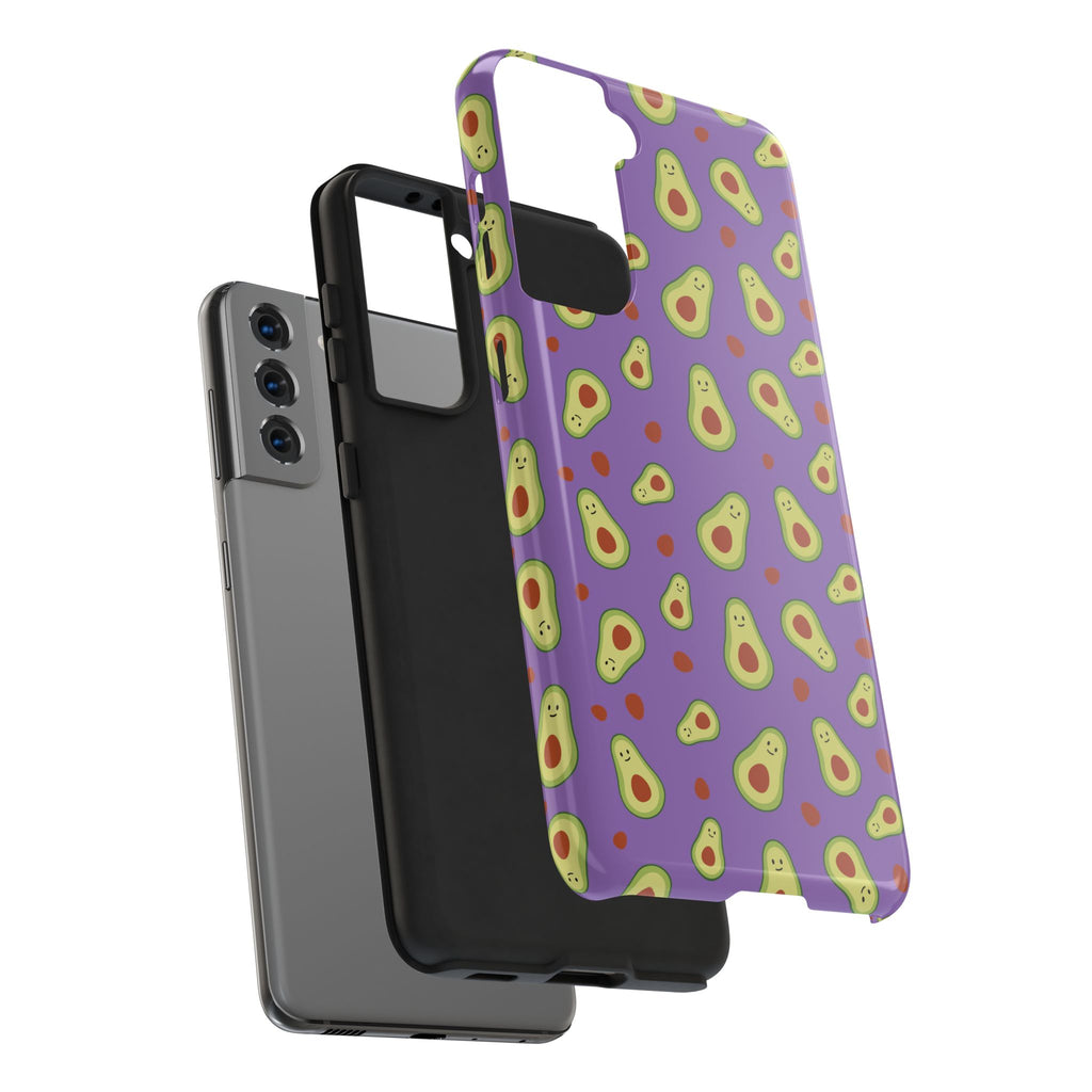 Avocado Pattern Tough Phone Case — Cute Purple Avocado Phone Cover