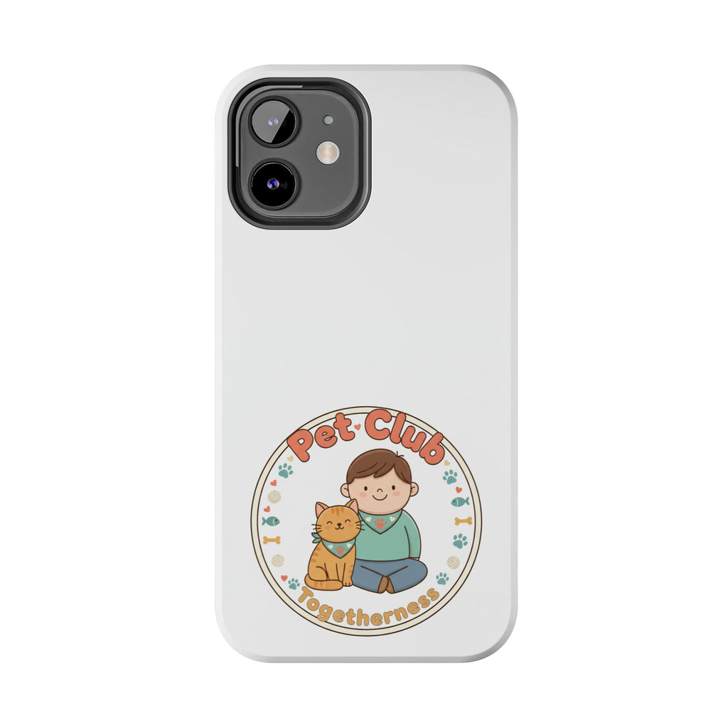 Pet Club Tough Phone Case — Cute Boy & Cat Illustration, "Togetherness" Design