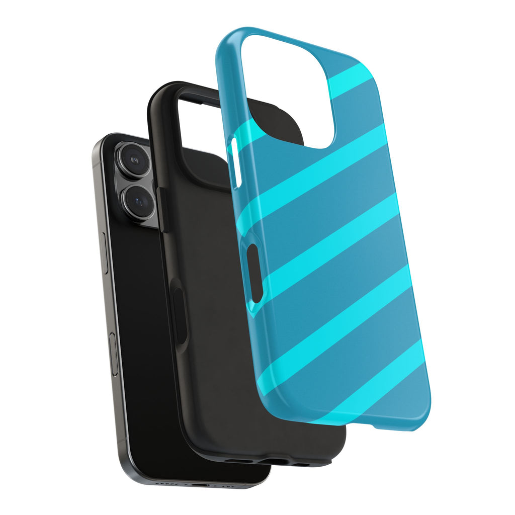 Tough Phone Case — Blue Diagonal Stripe Shockproof Cover