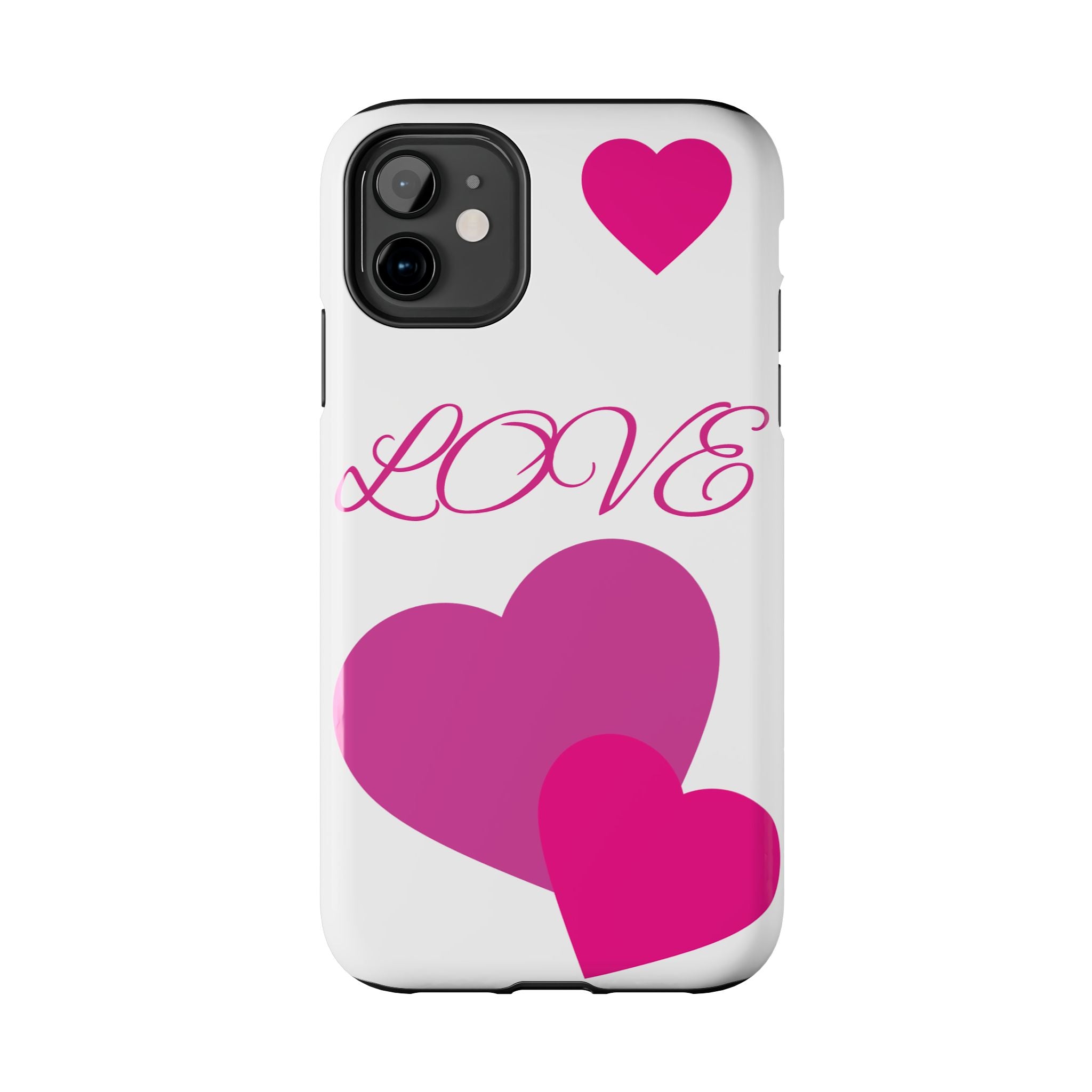 Love Heart Tough Phone Case — Pink Hearts Protective Phone Cover