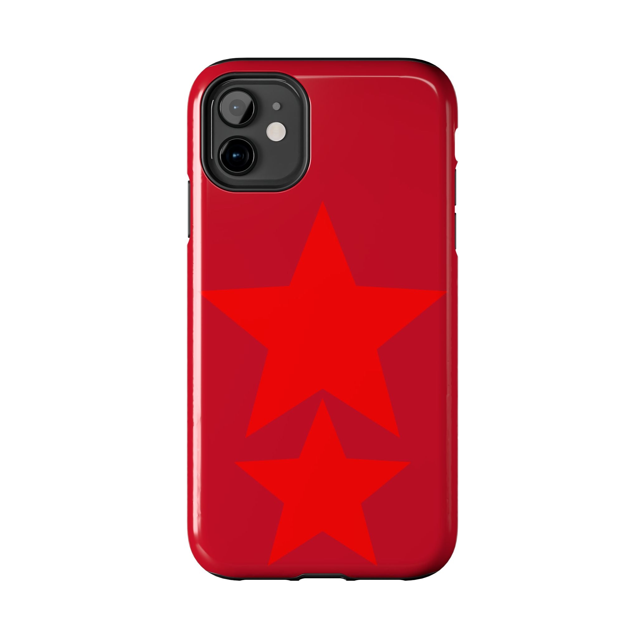 Red Star Tough Phone Case — Dual-Star Protective iPhone Cover