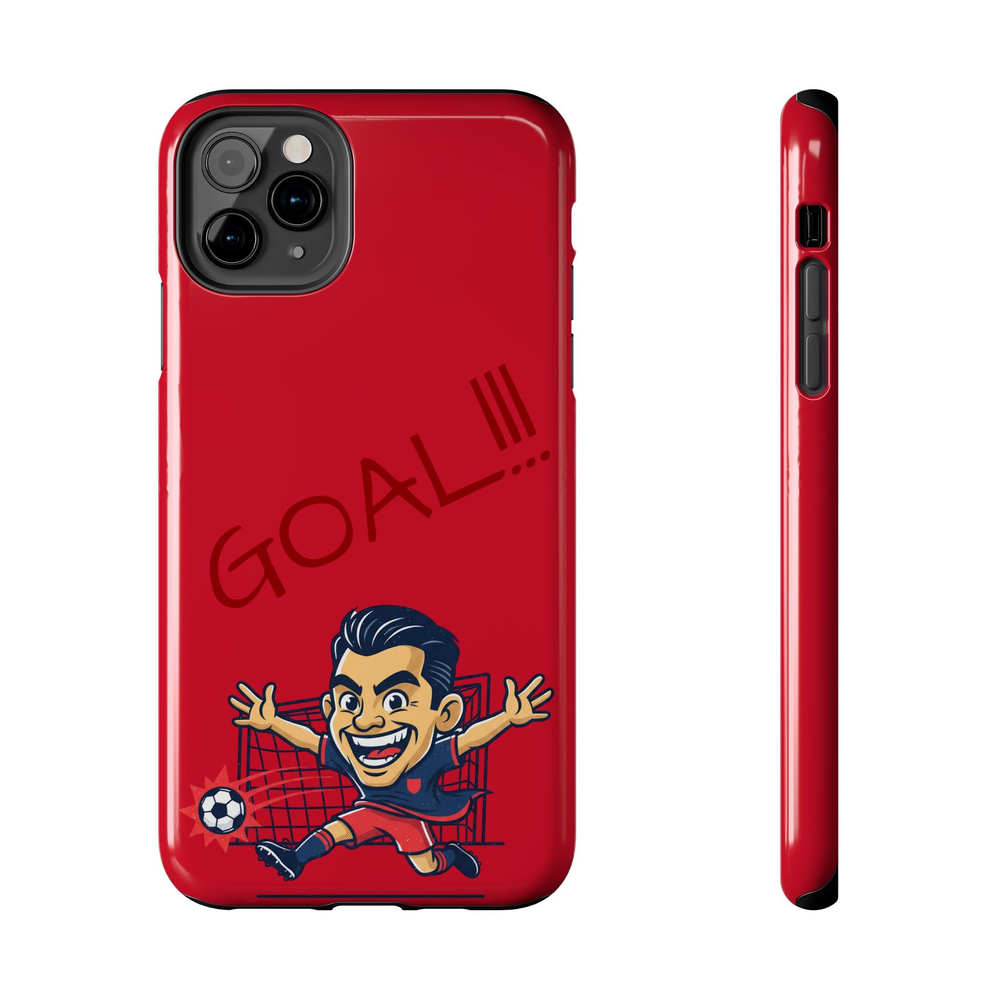 Phone Case — 'GOAL!!!' Cartoon Soccer Player Tough Protective Case