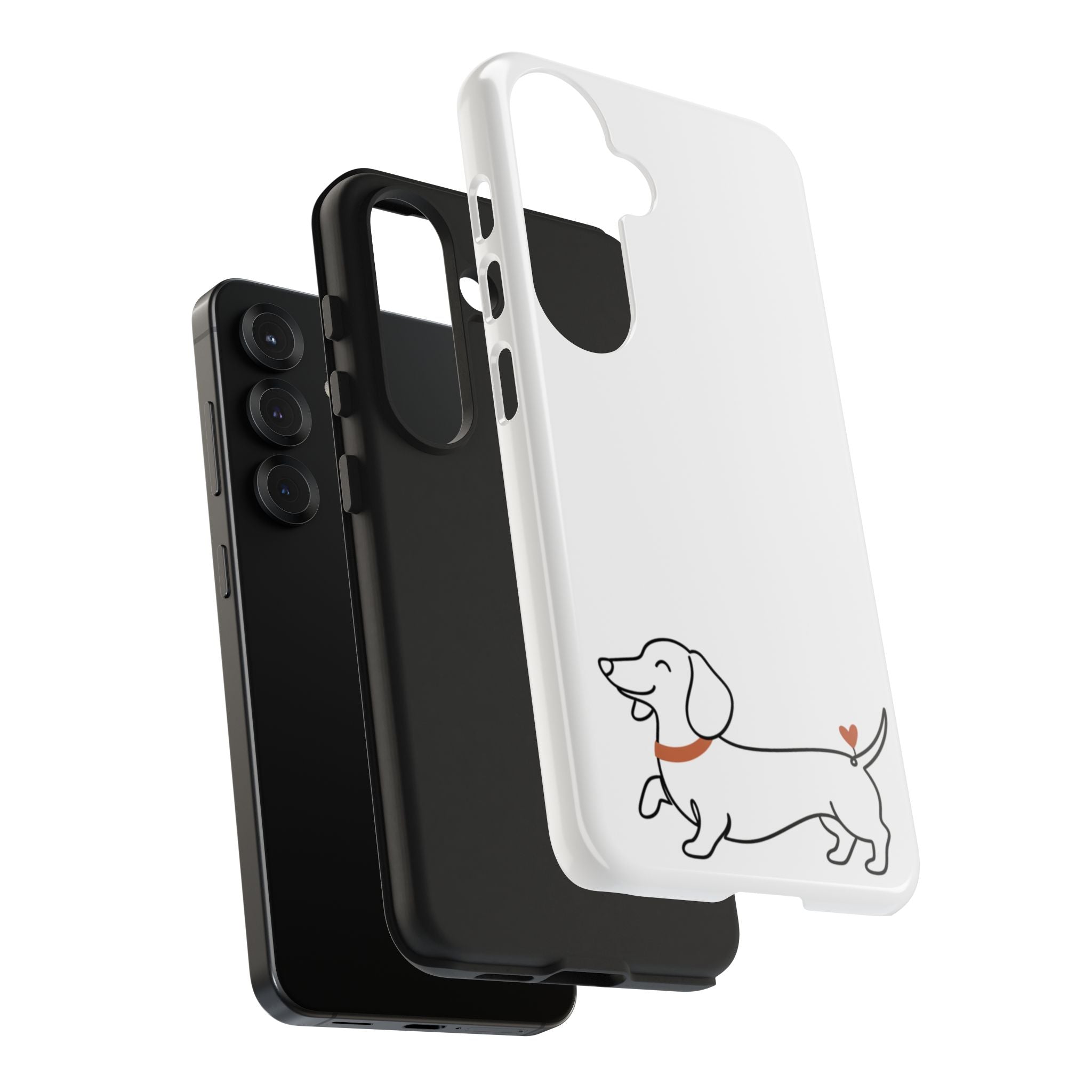 Dachshund Heart Tough Phone Case – Cute Wiener Dog Protective Phone Cover