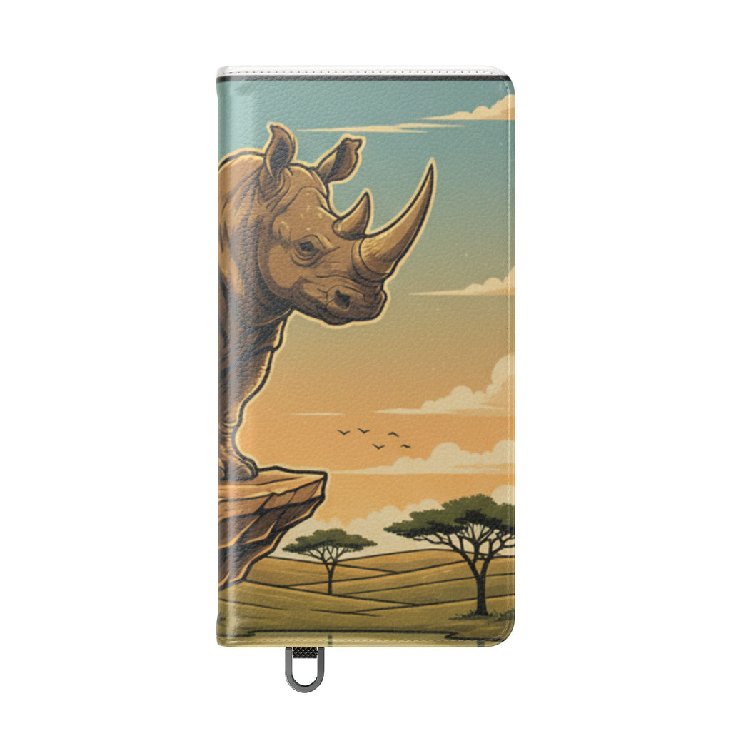 Rhino Sunset Flip Phone Case – Safari Wildlife Wallet Case