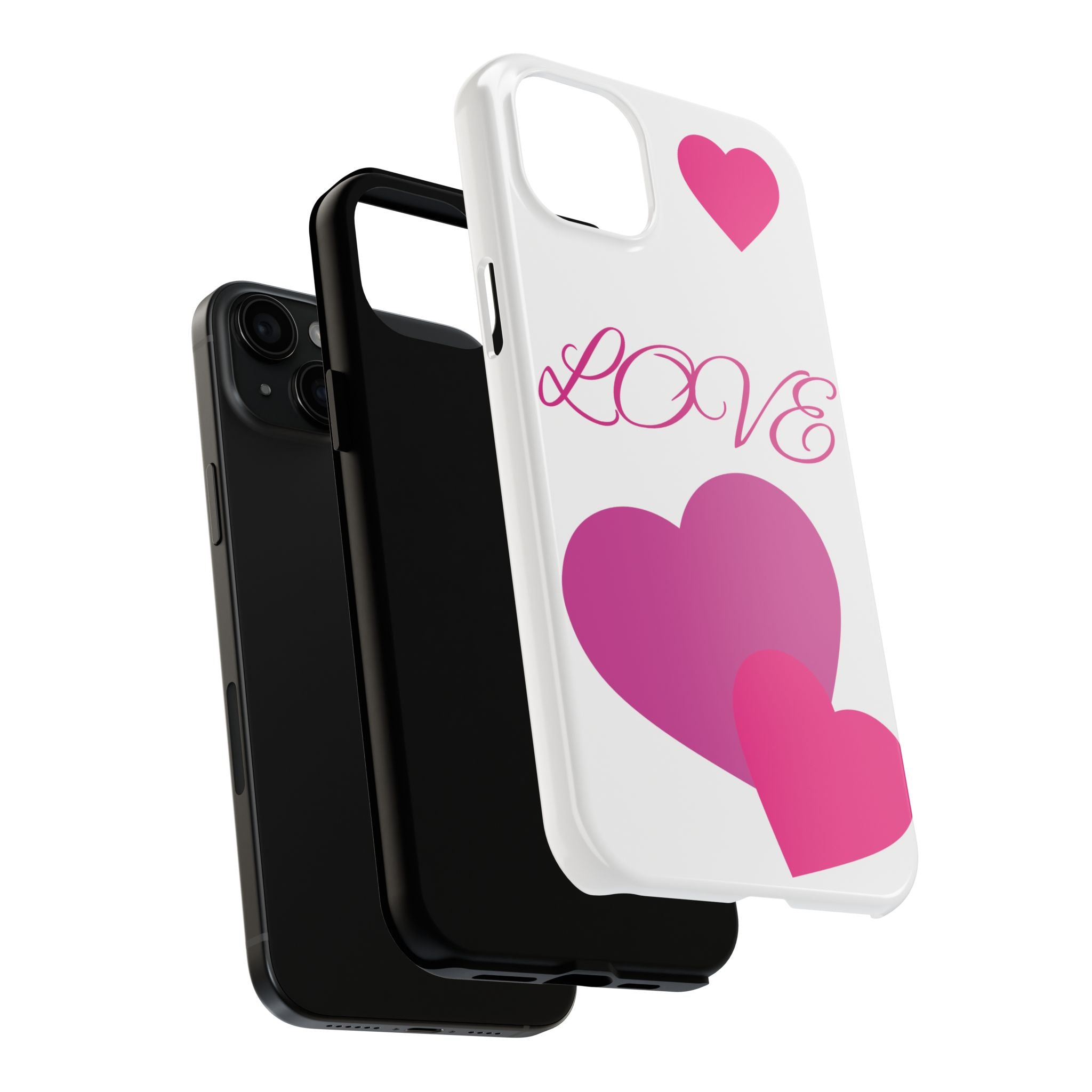 Love Heart Tough Phone Case — Pink Hearts Protective Phone Cover