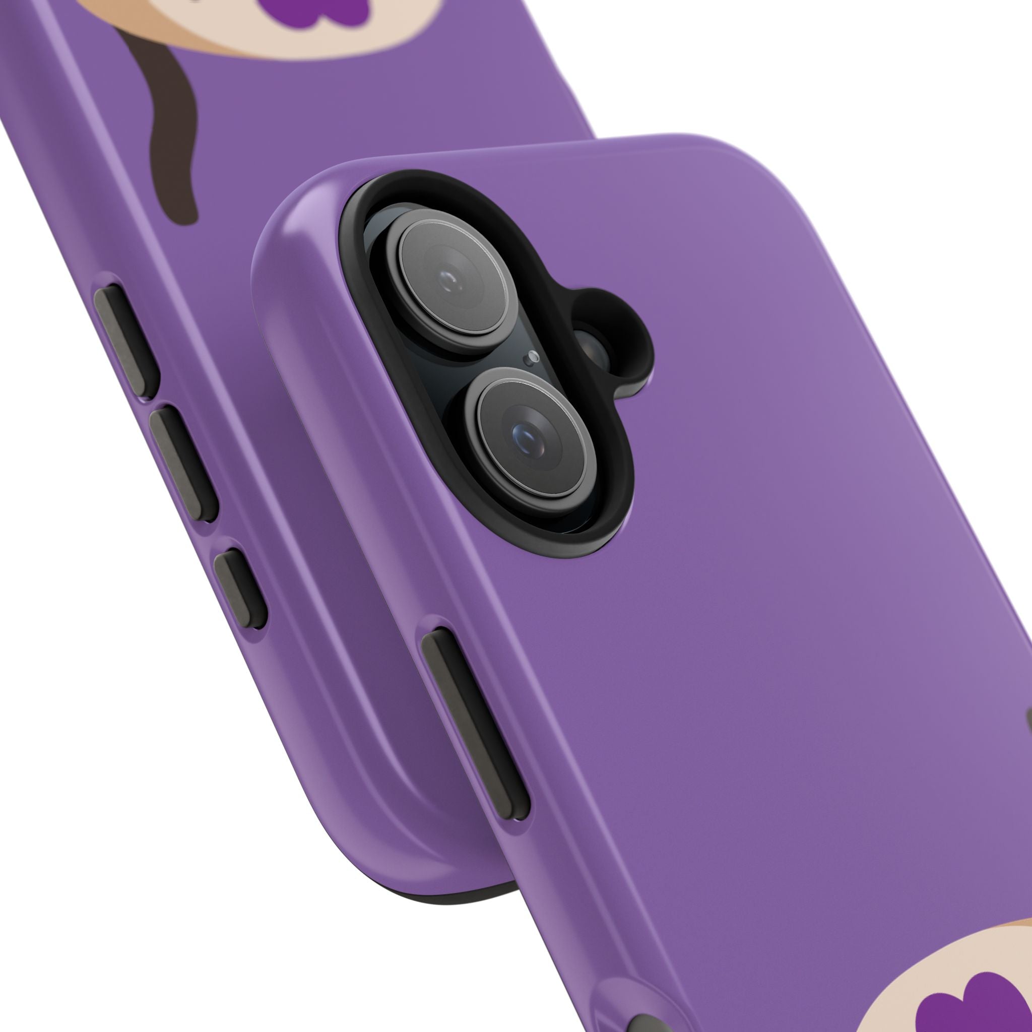 Purple Cute Cat-in-Bread Tough Phone Case — Cute Cat Heart Design
