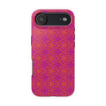 Floral Geometric Tough Phone Case — Pink & Orange Patterned Protective Cover