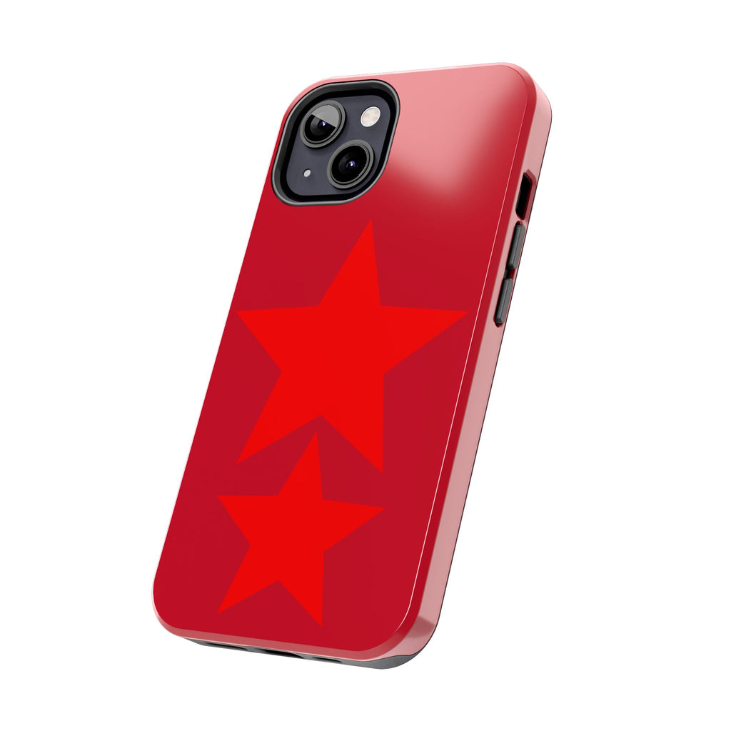 Red Star Tough Phone Case — Dual-Star Protective iPhone Cover