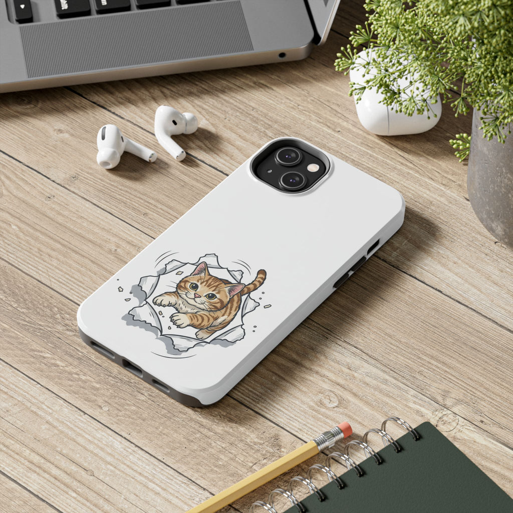 Playful Orange Tabby Cat Phone Case | Tough Phone Case, Protective Cute Kitty