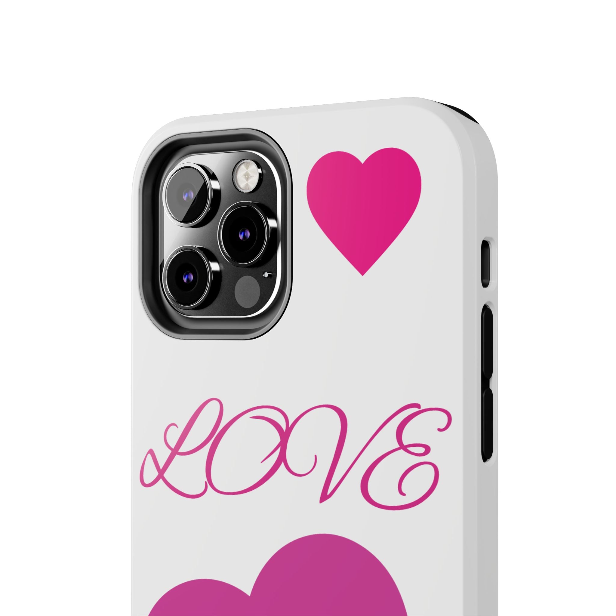Love Heart Tough Phone Case — Pink Hearts Protective Phone Cover