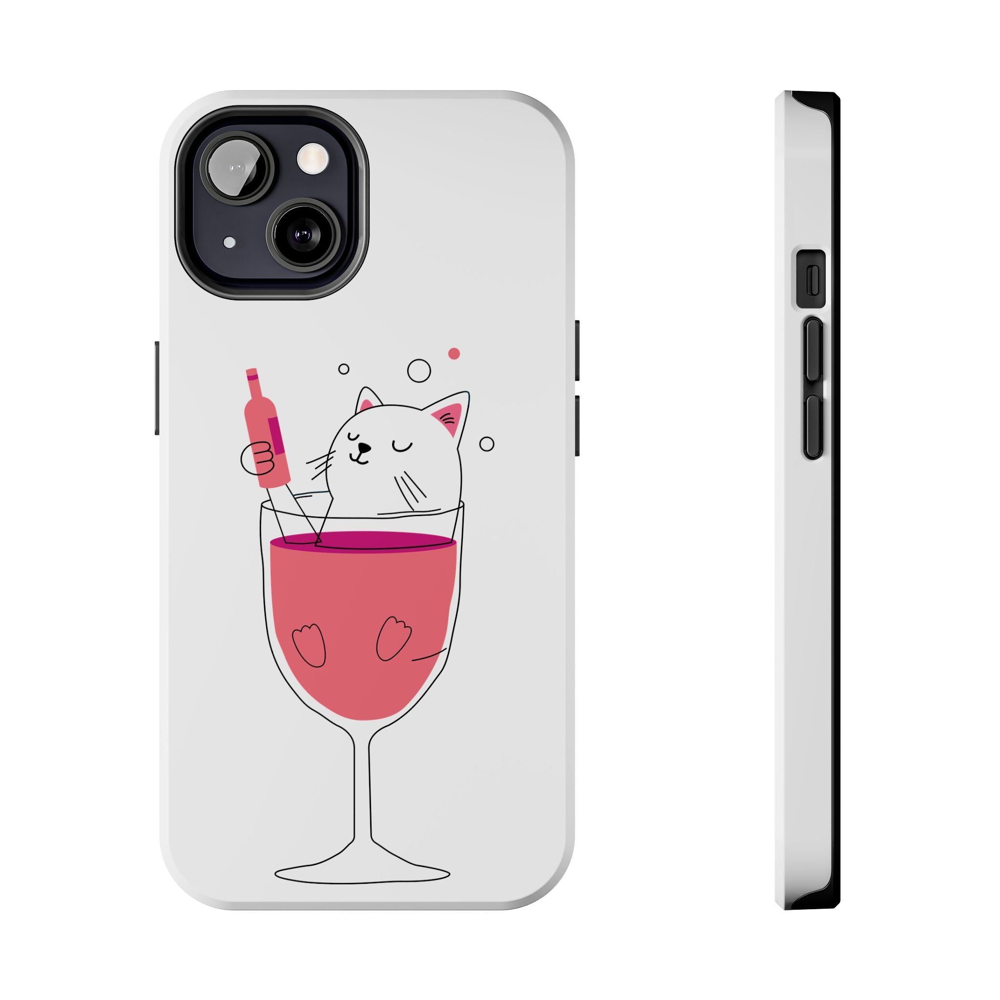 Cat Wine Phone Case — Cute Cat in Wine Glass Protective Case