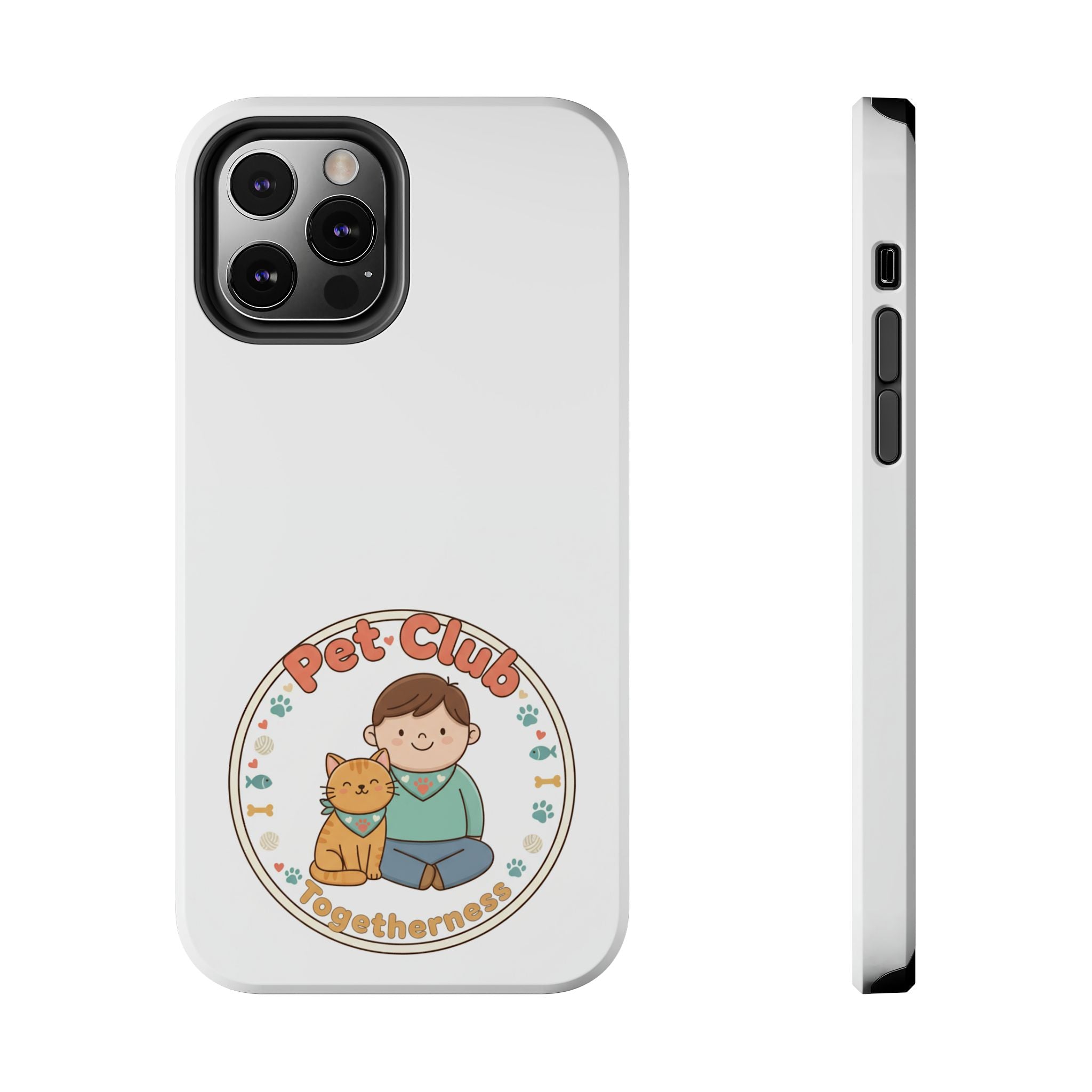 Pet Club Tough Phone Case — Cute Boy & Cat Illustration, "Togetherness" Design