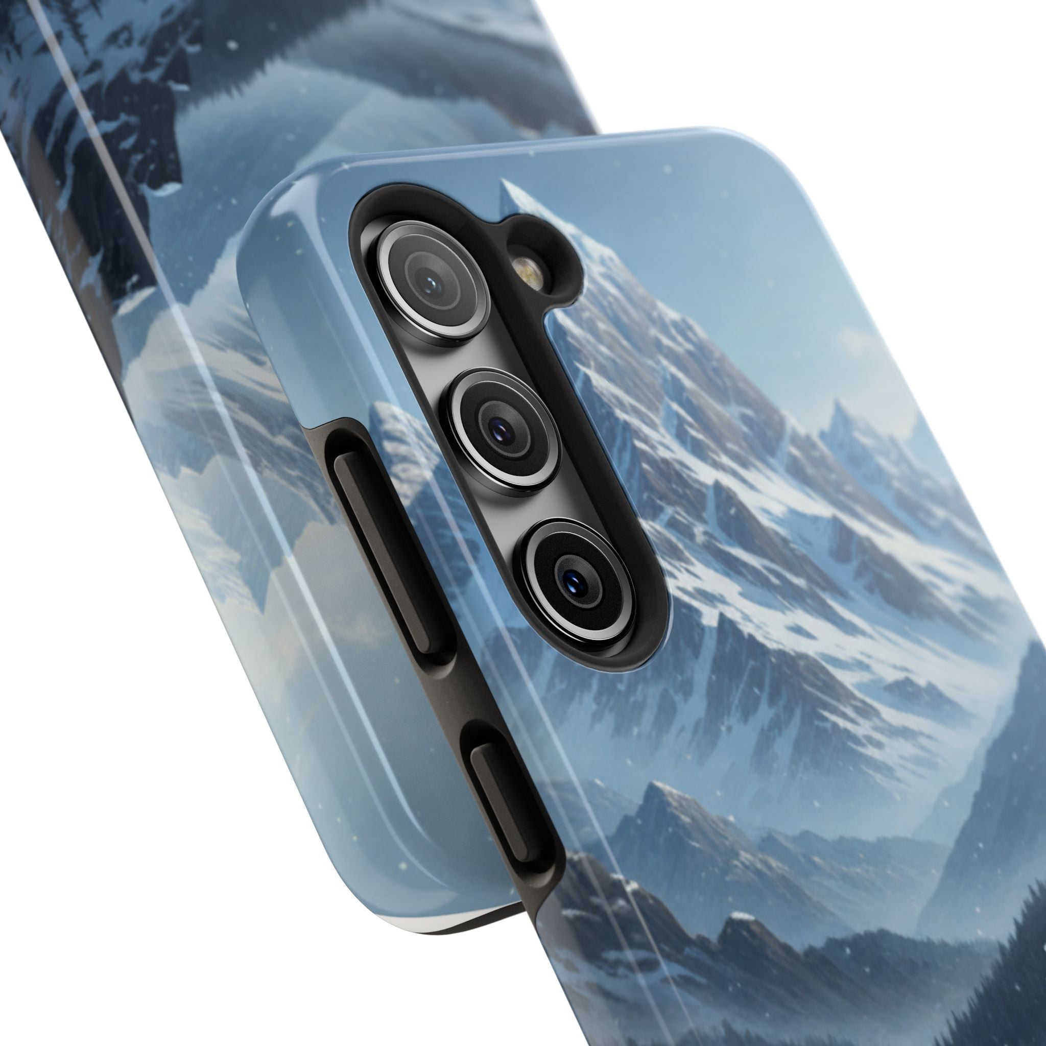 Tough Phone Case — Snowy Mountain Cabin Landscape Protective Phone Cover
