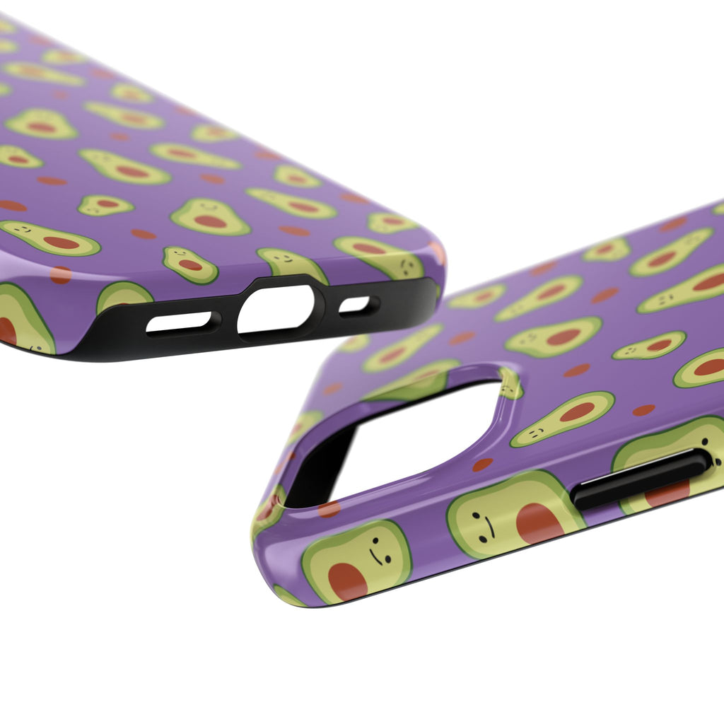 Avocado Pattern Tough Phone Case — Cute Purple Avocado Phone Cover