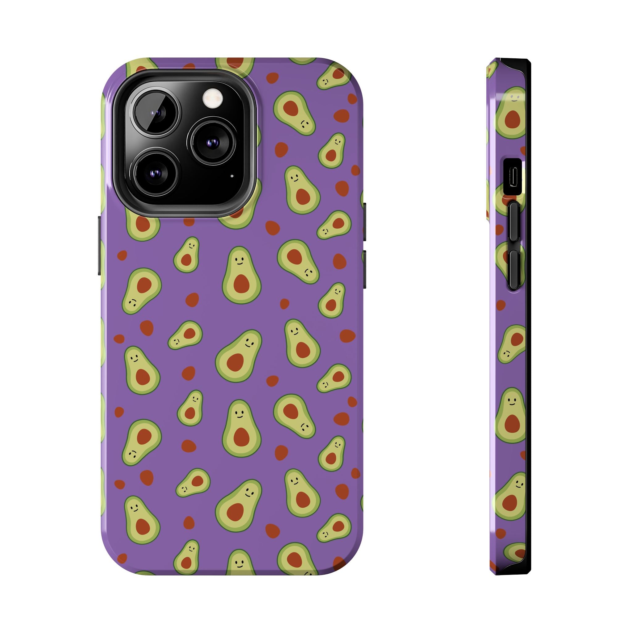 Avocado Pattern Tough Phone Case — Cute Purple Avocado Phone Cover