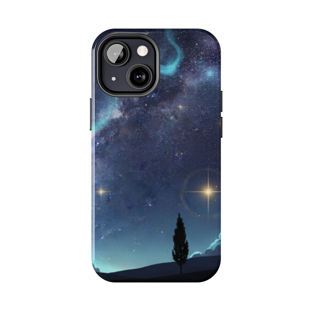 Galaxy Night Sky Tough Phone Case — Starry Landscape Protective Phone Cover