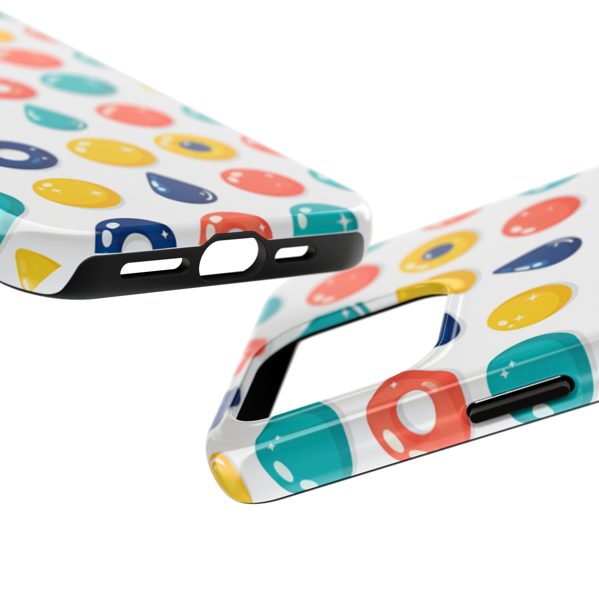 Colorful Candy Dot Tough Phone Case — Bright Retro Polka Drop Design