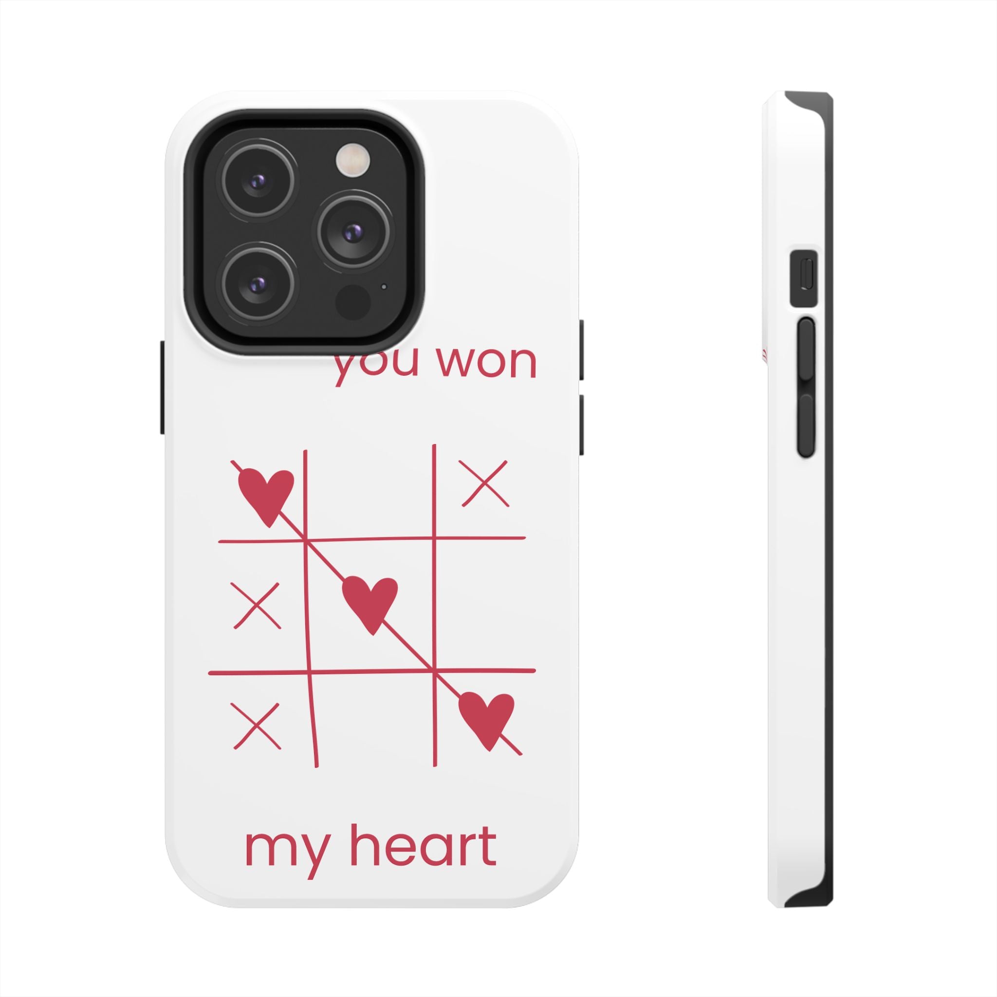 Tough Phone Case — "You Won My Heart" Tic-Tac-Toe Valentine Phone Cover