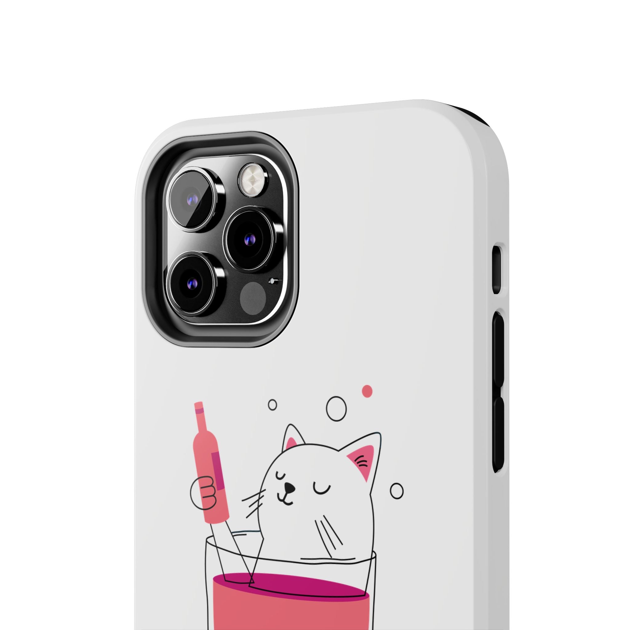 Cat Wine Phone Case — Cute Cat in Wine Glass Protective Case