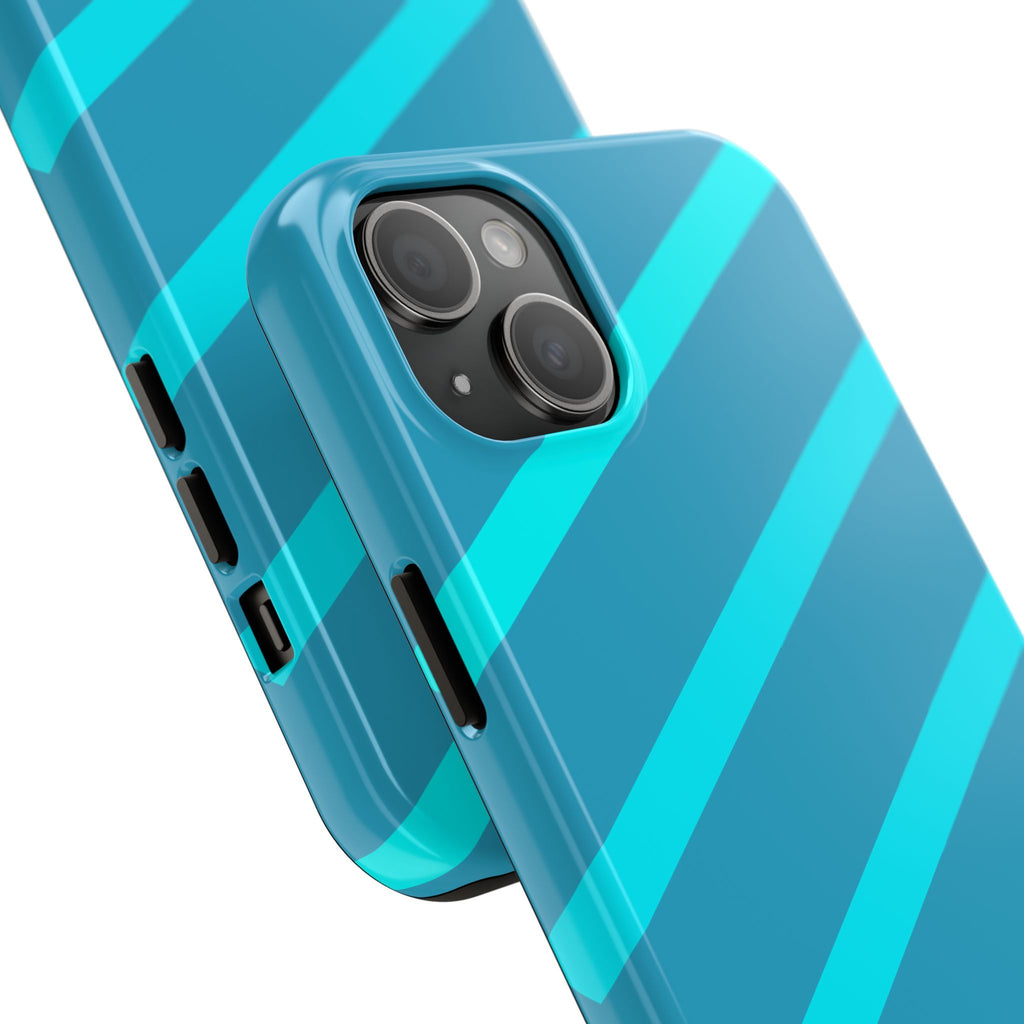 Tough Phone Case — Blue Diagonal Stripe Shockproof Cover