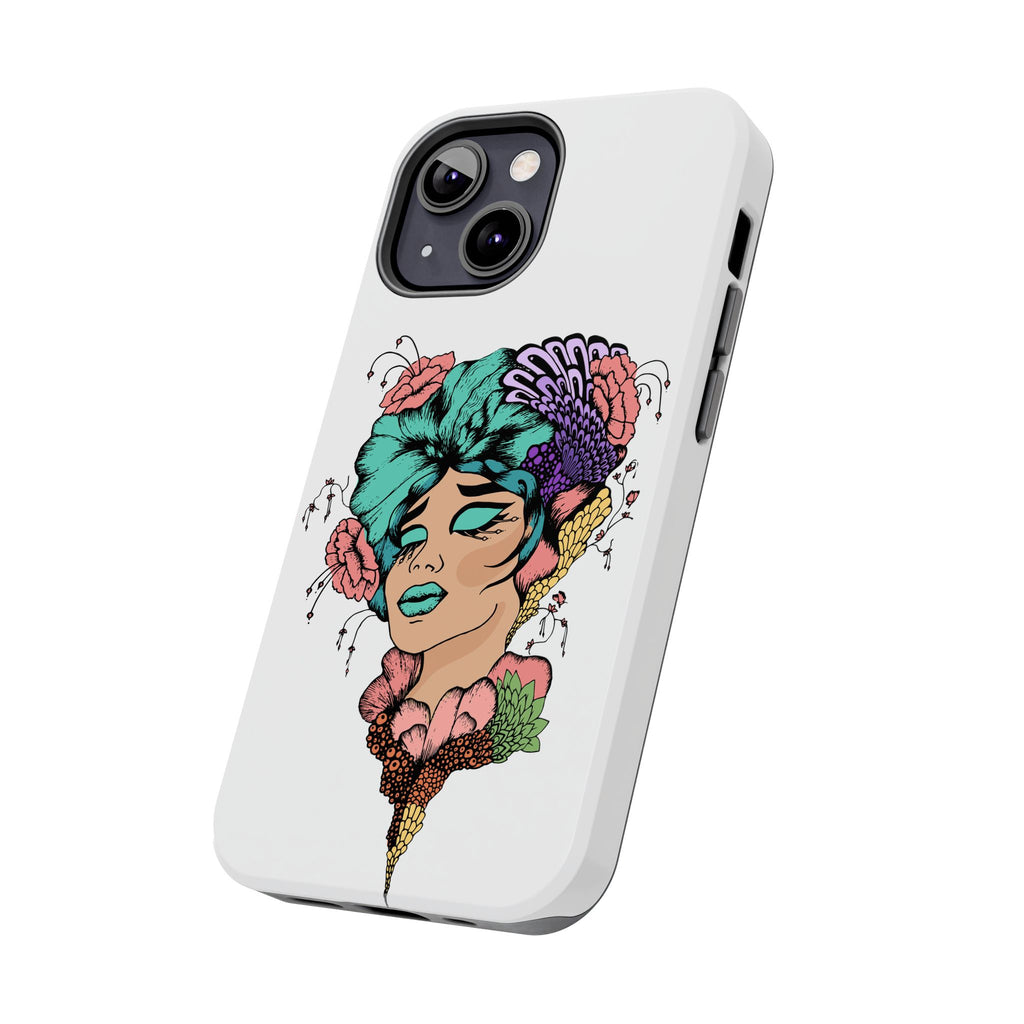 Tough Phone Case — Floral Pop Art Portrait Protective Cover