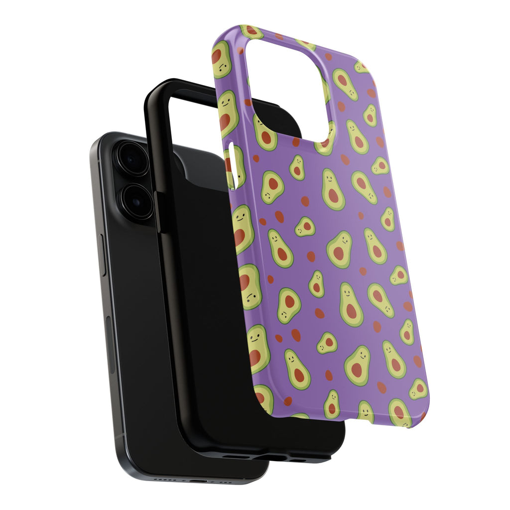 Avocado Pattern Tough Phone Case — Cute Purple Avocado Phone Cover