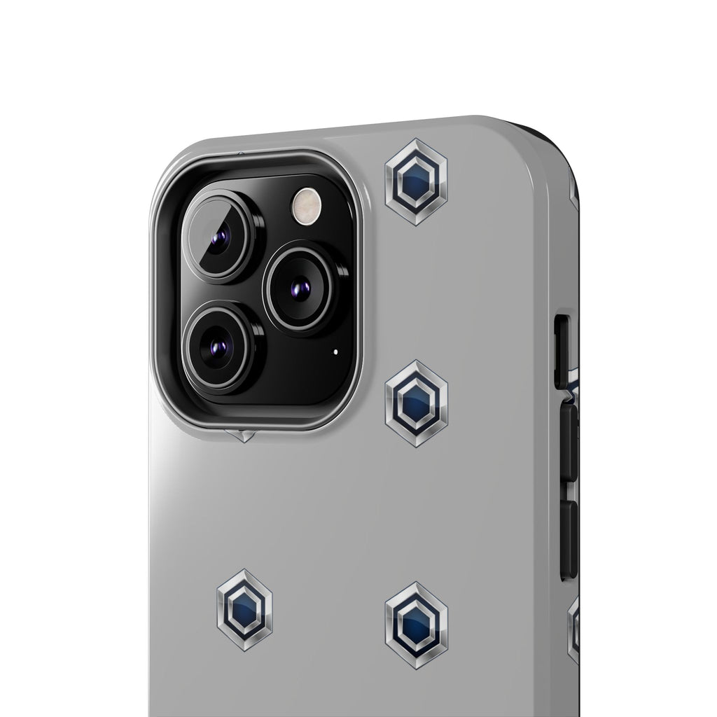 Tough Phone Case — Minimal Hex Rivet Armor (Gray)