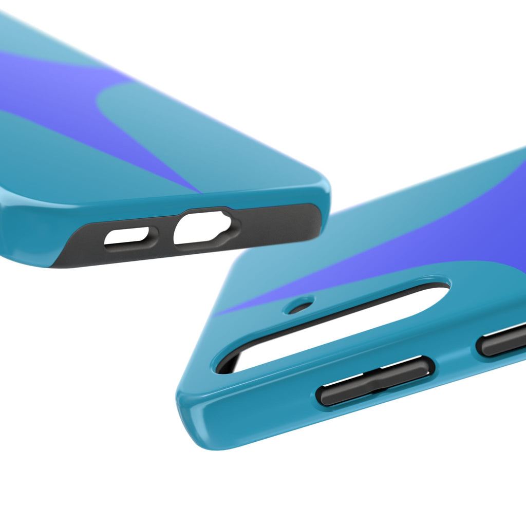 Teal & Indigo Starburst Tough Phone Case — Durable Protective Phone Case
