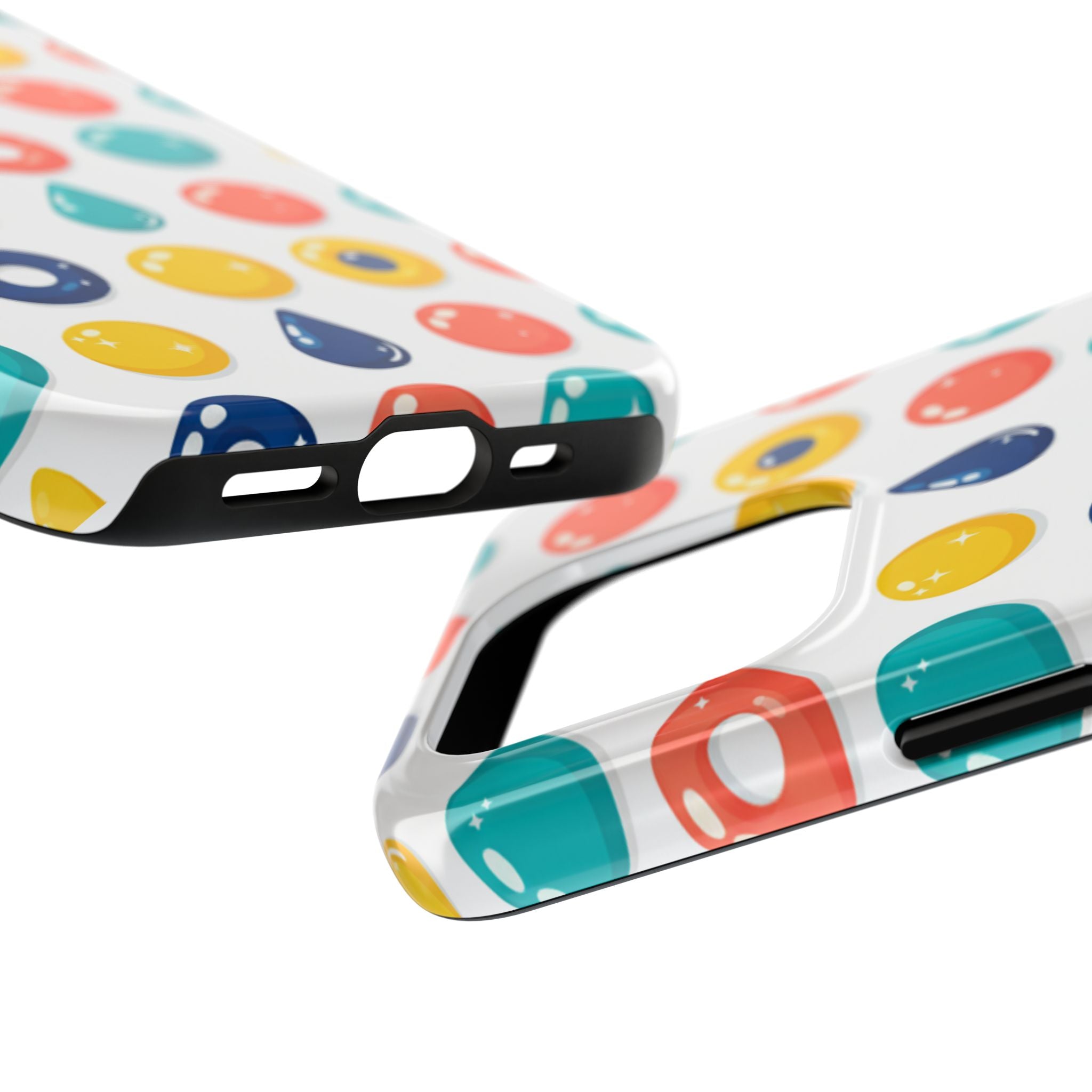 Colorful Candy Dot Tough Phone Case — Bright Retro Polka Drop Design