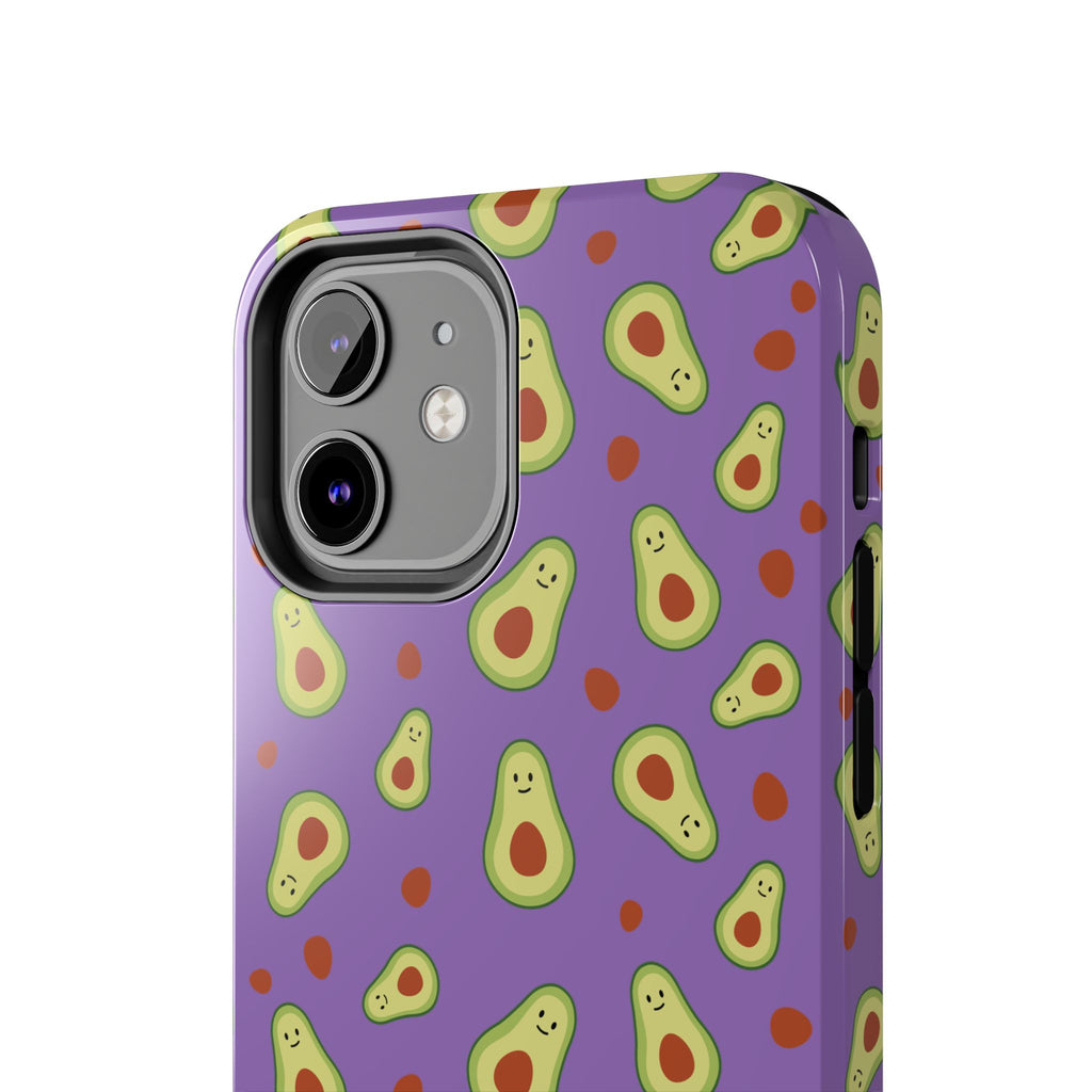 Avocado Pattern Tough Phone Case — Cute Purple Avocado Phone Cover