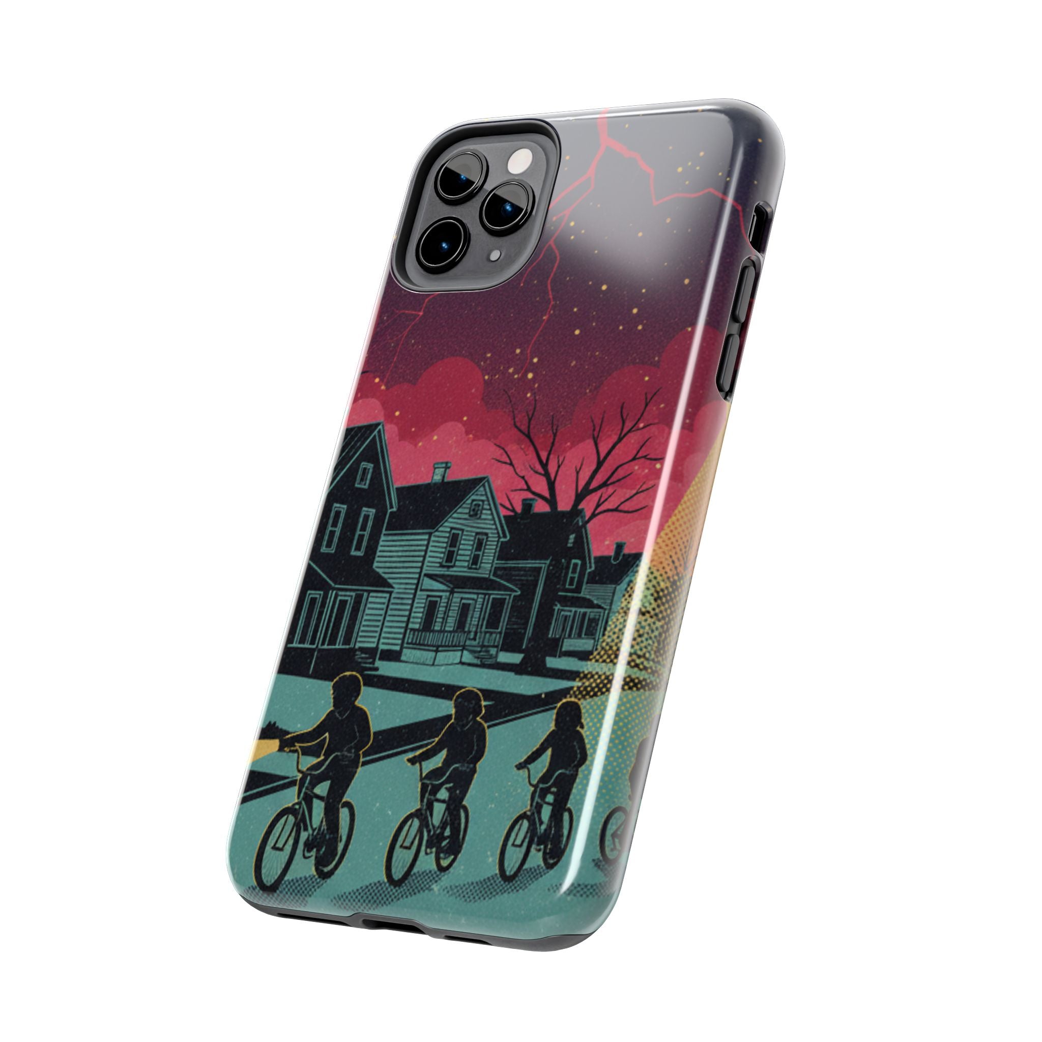 Tough Phone Case — Nostalgic Night Bike Ride Sky Design